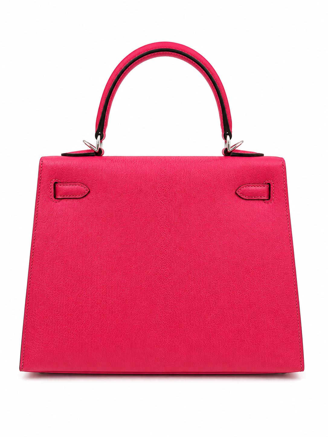 HERMÈS KELLY 25 CHÈVRE CHAMKILA FRAMBOISE FINITION PALLADIÉ
