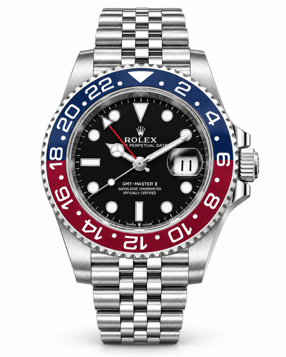 ROLEX GMT-MASTER II PEPSI BLEU / ROUGE EN ACIER