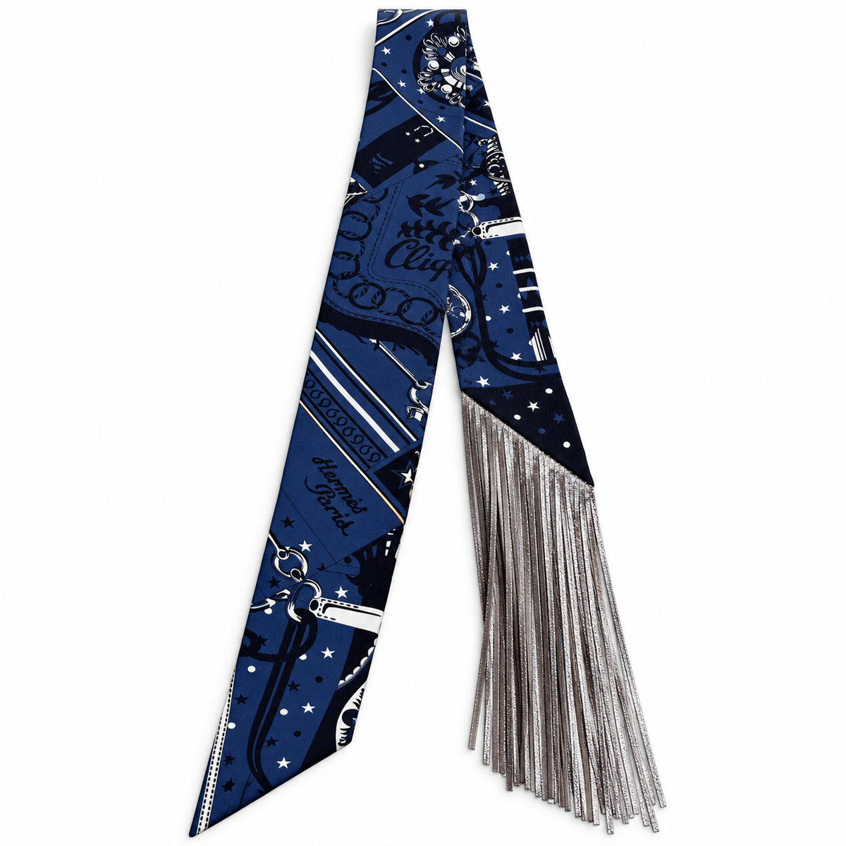 HERMÈS TWILLY BANDANA FRANGES CUIR