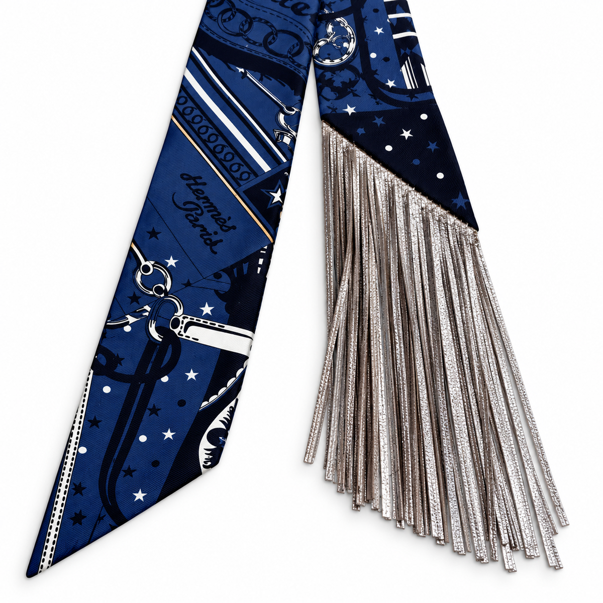HERMÈS TWILLY BANDANA FRANGES CUIR