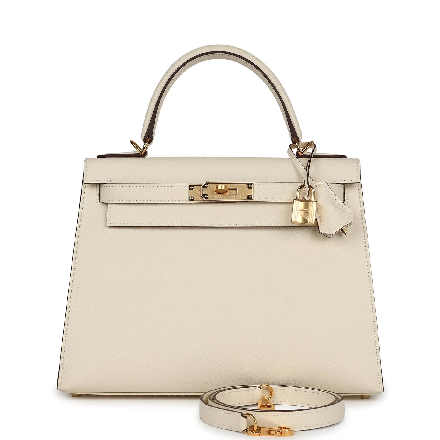 HERMES Kelly 28 Nata Cuir Epsom Finition Or Jaune