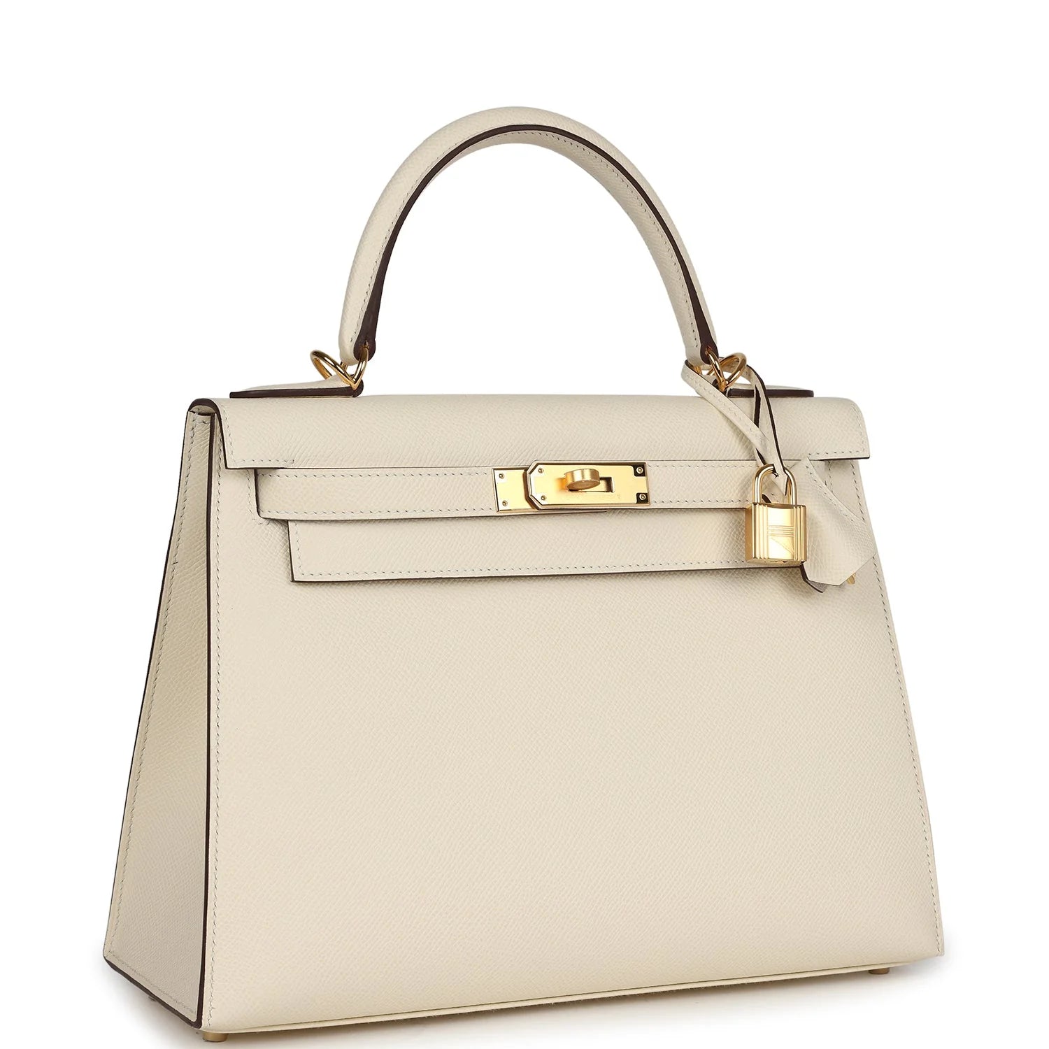 HERMES Kelly 28 Nata Cuir Epsom Finition Or Jaune