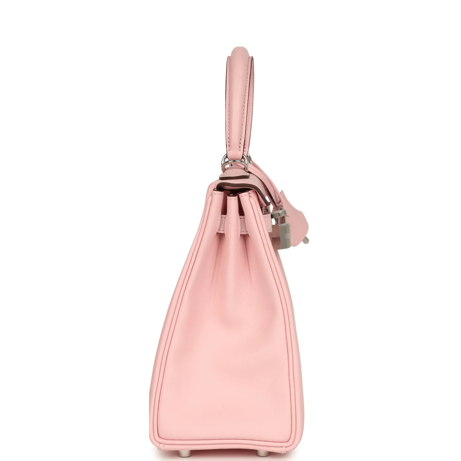 HERMES Kelly 25 Rose Sakura Cuir Swift Finition Palladié