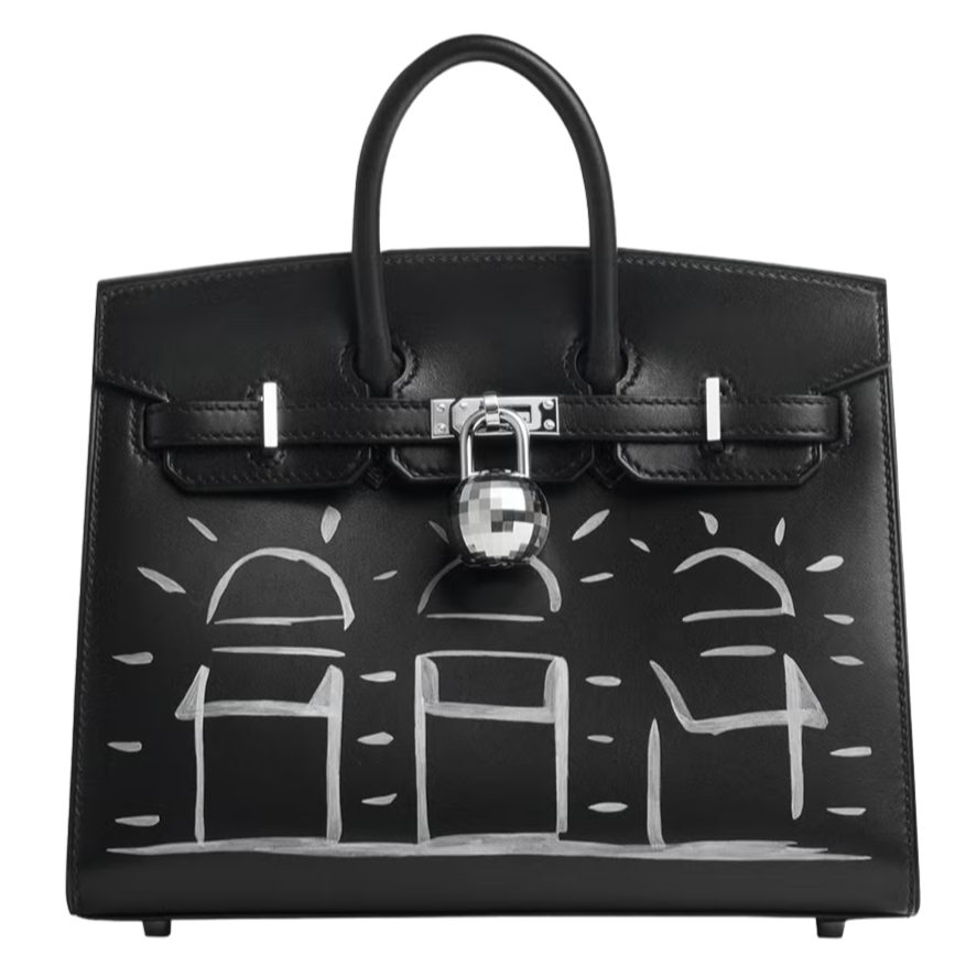 HERMÈS Birkin 20 Faubourg Disco Veau Box Noir Finition Palladié