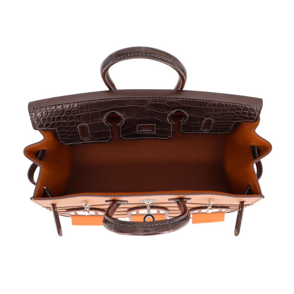 HERMÈS Birkin 20 Sellier Faubourg House day Brown Palladium Finish