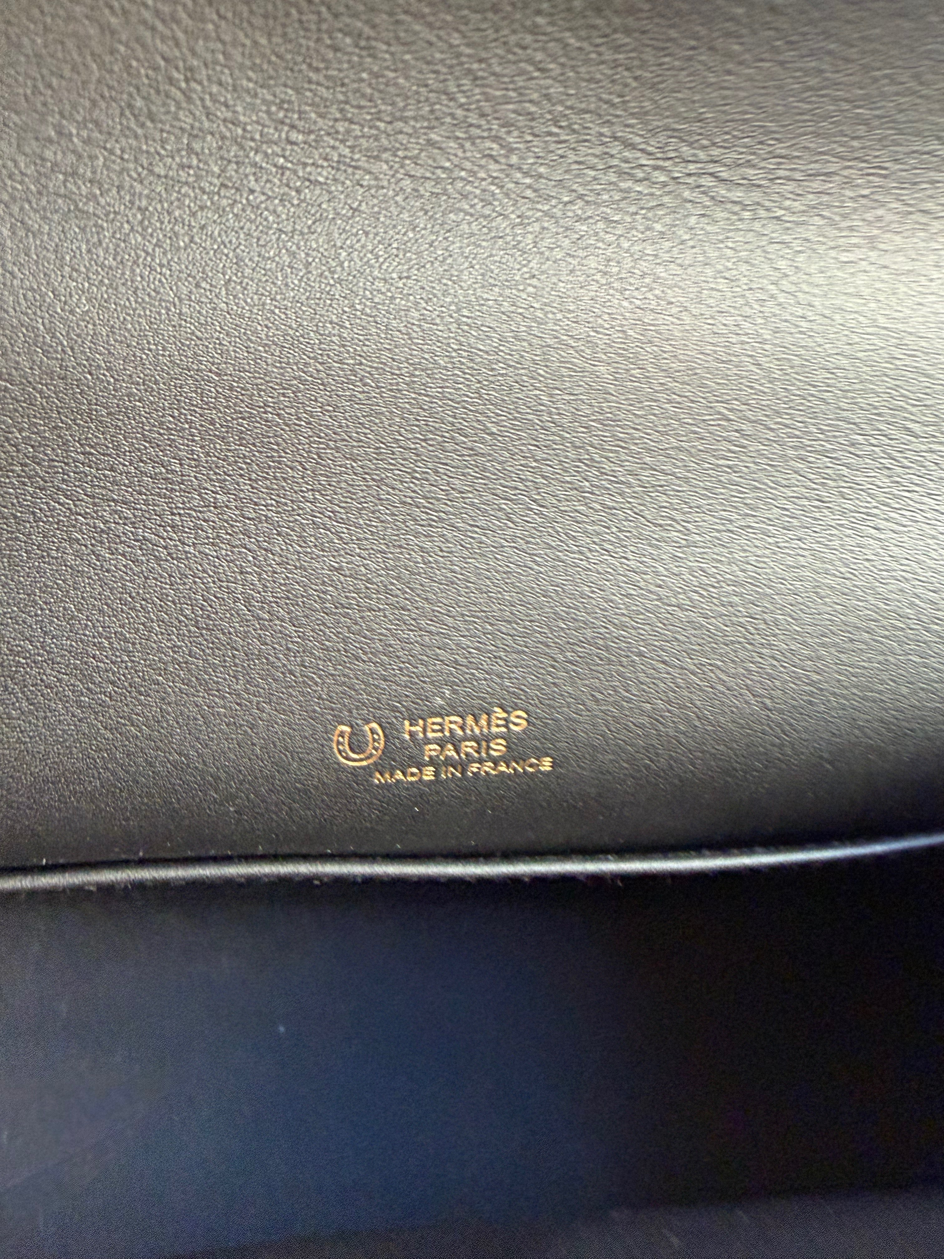 HERMES KELLY POCHETTE BAI BRUN SWIFT PERSO FINITION PERMABRASS