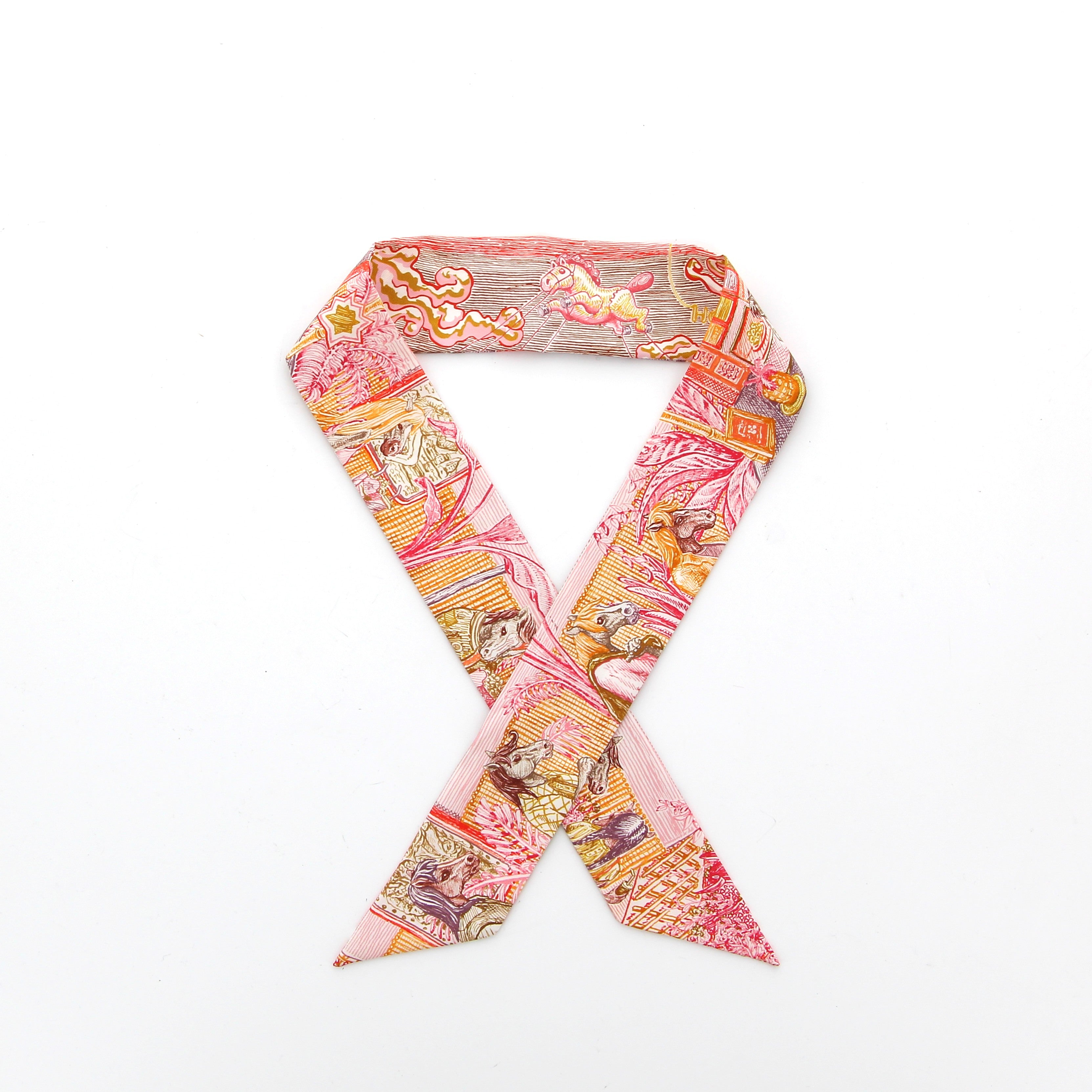 Twilly Soie City Of Light Hg Rose Jaune Or Rouge