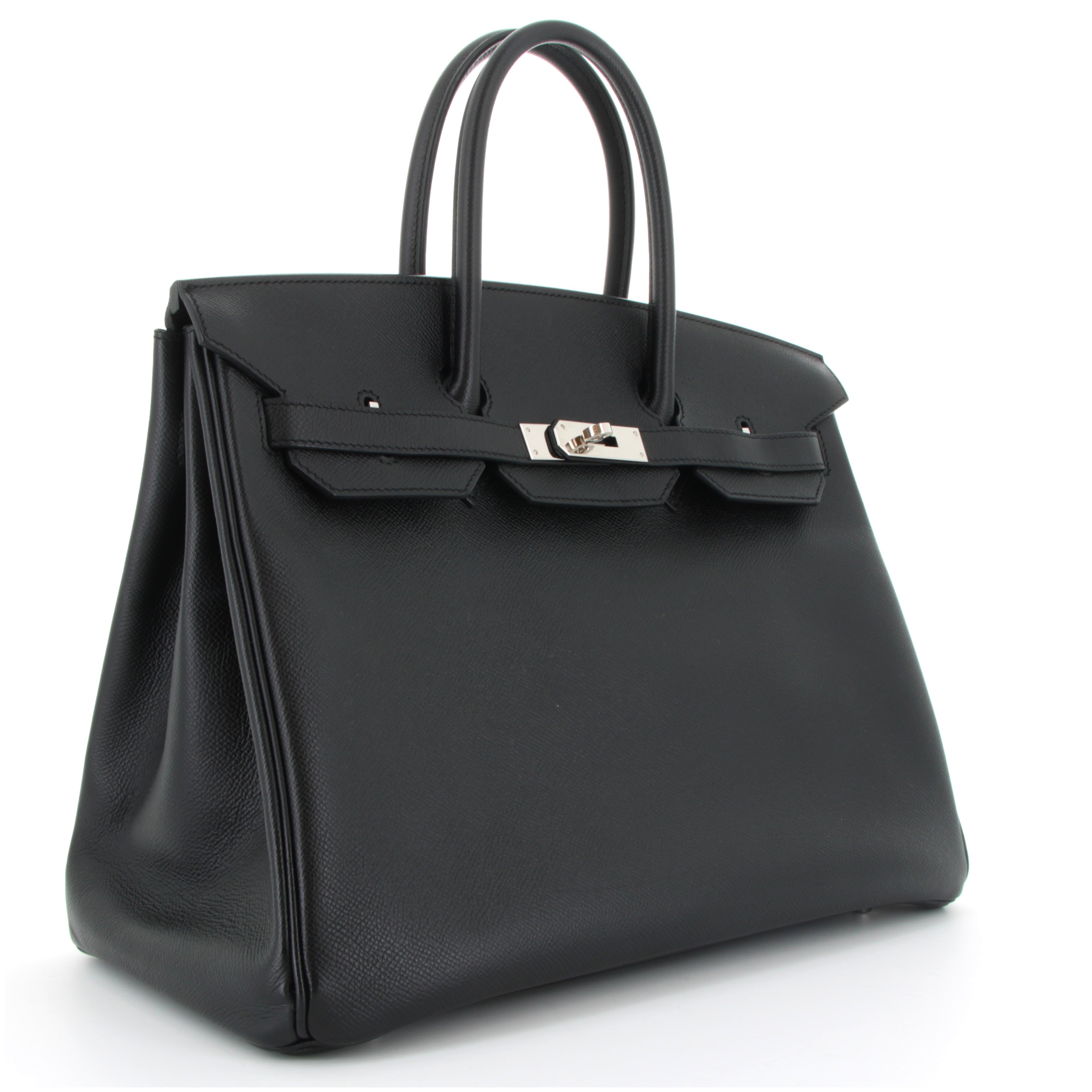 Birkin 35 Noir Epsom finition paladie
