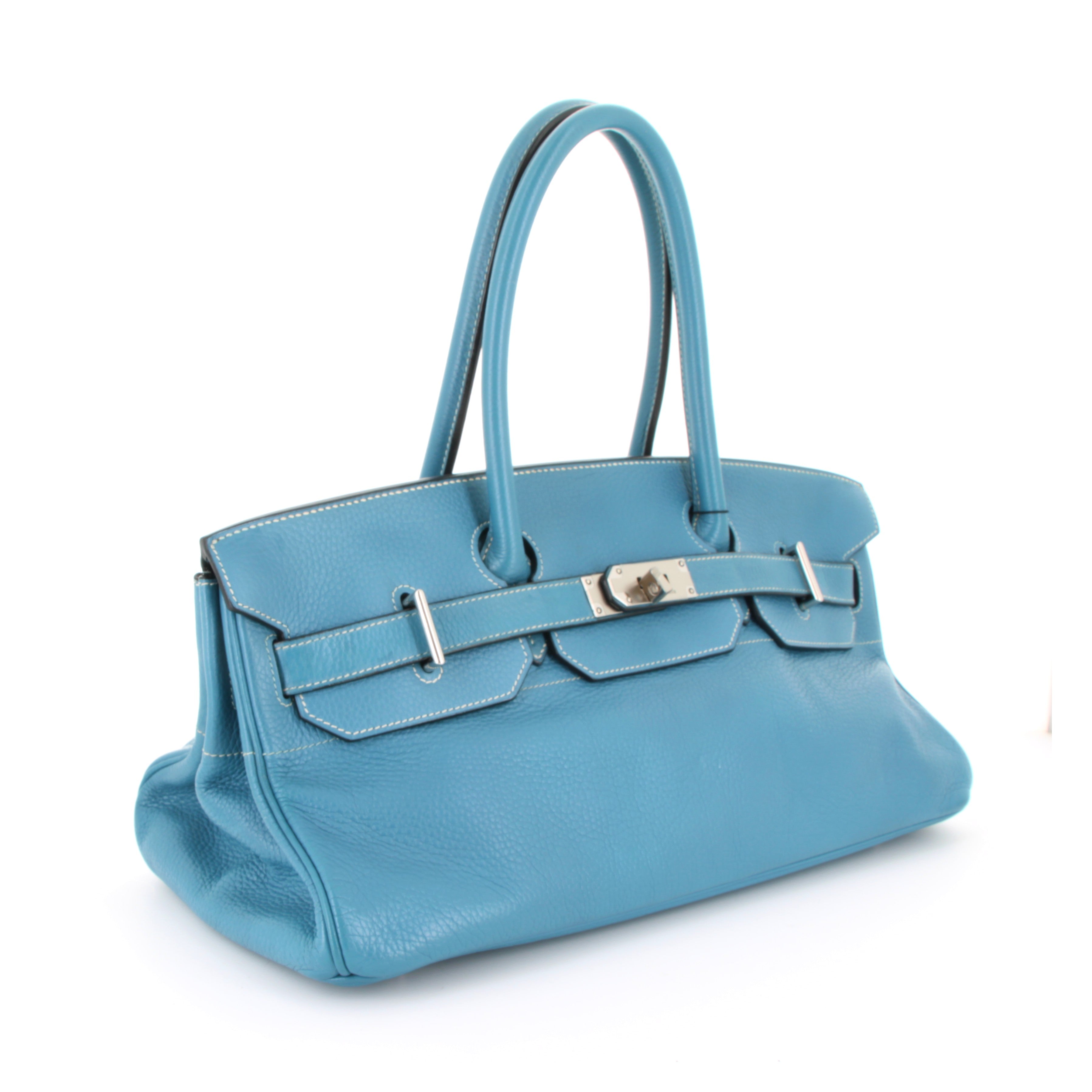 HERMES Birkin Shoulder 42 Bleu Jean Trillion Clemence Finition Palladie