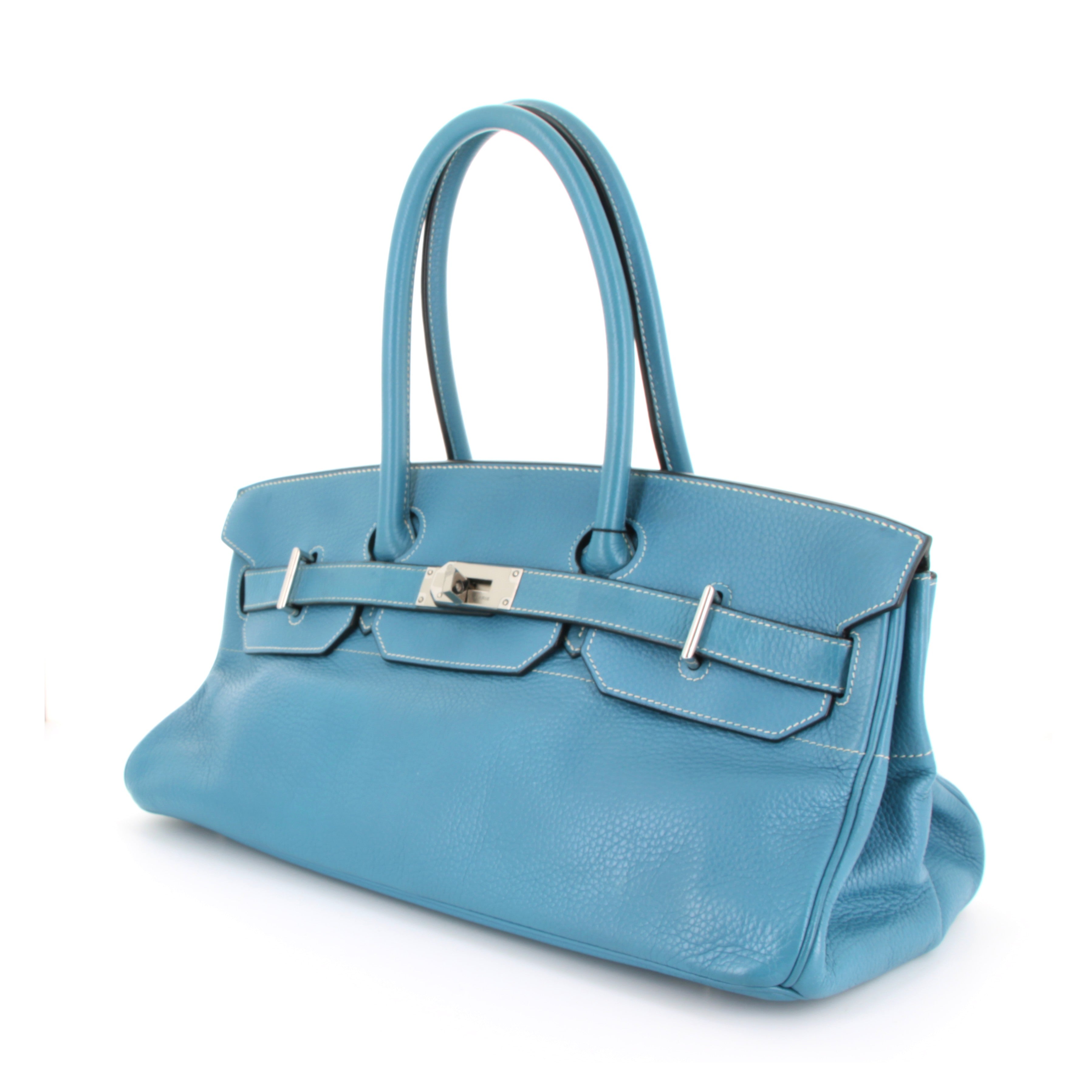 HERMES Birkin Shoulder 42 Bleu Jean Trillion Clemence Finition Palladie