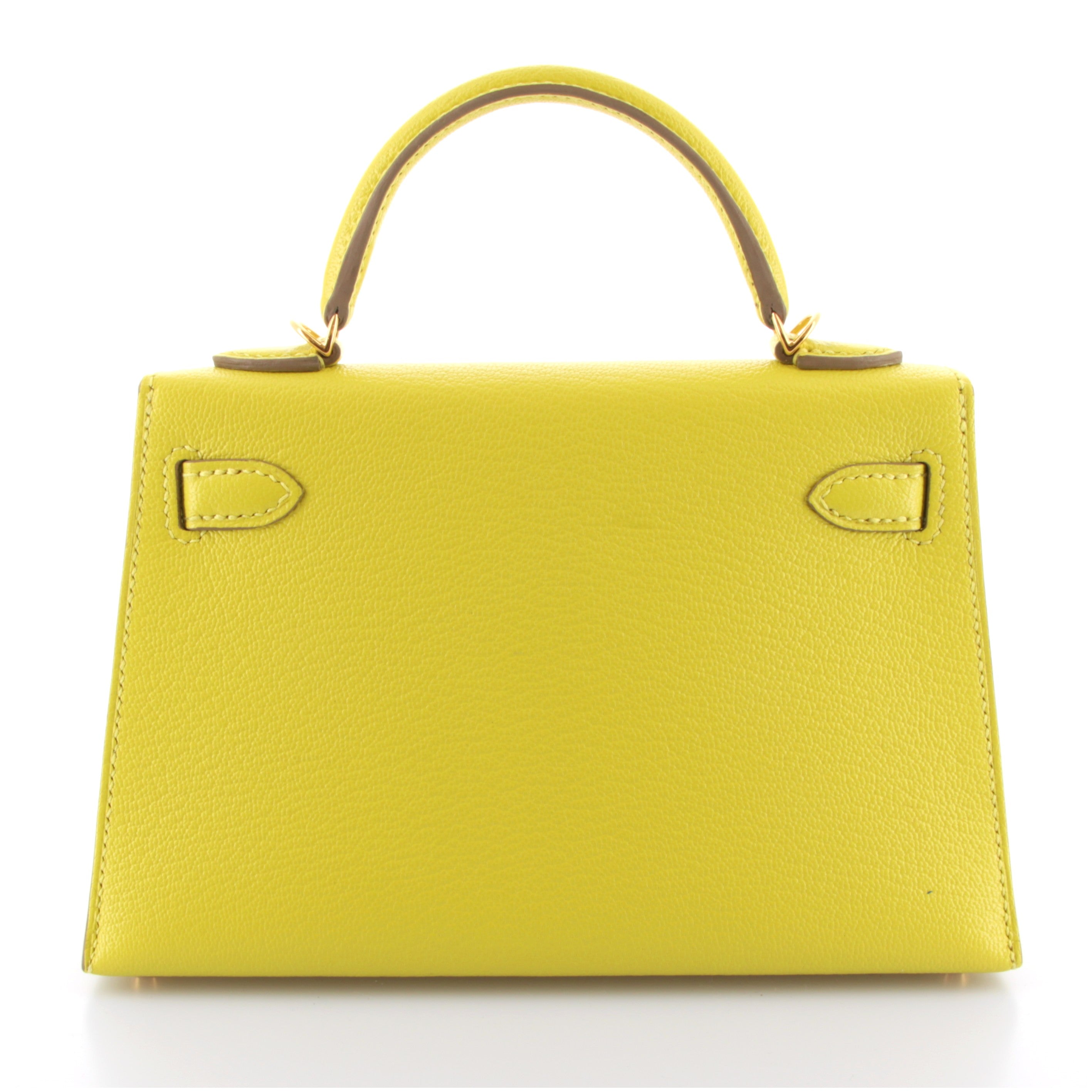 HERMES Kelly 20 HSS Lime Chèvre Mysore Verso Vert Cyprès Gold Hardware (Yellow Gold)