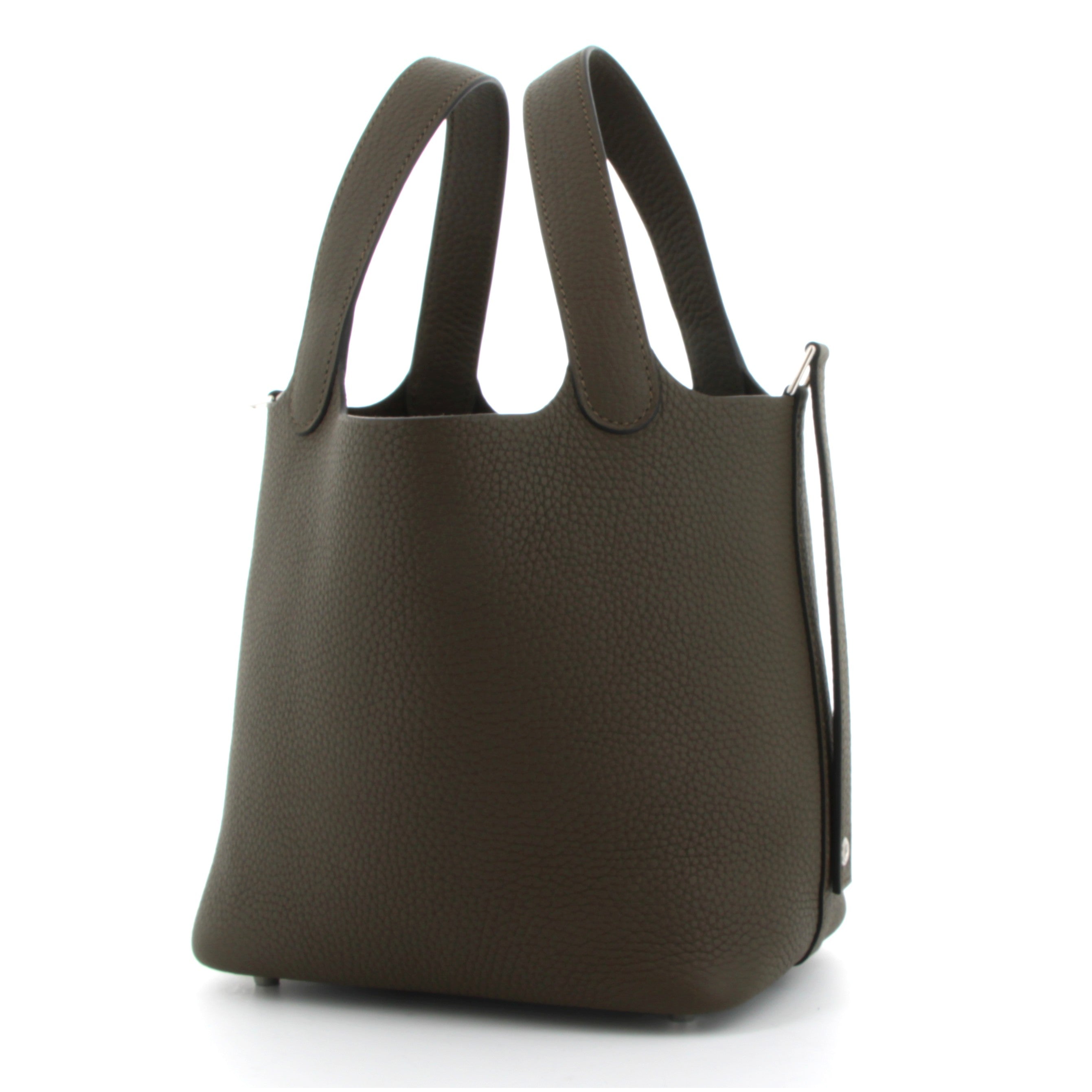 HERMES Picotin 18 Vert Loden Taurillon Clemence Finition Palladie