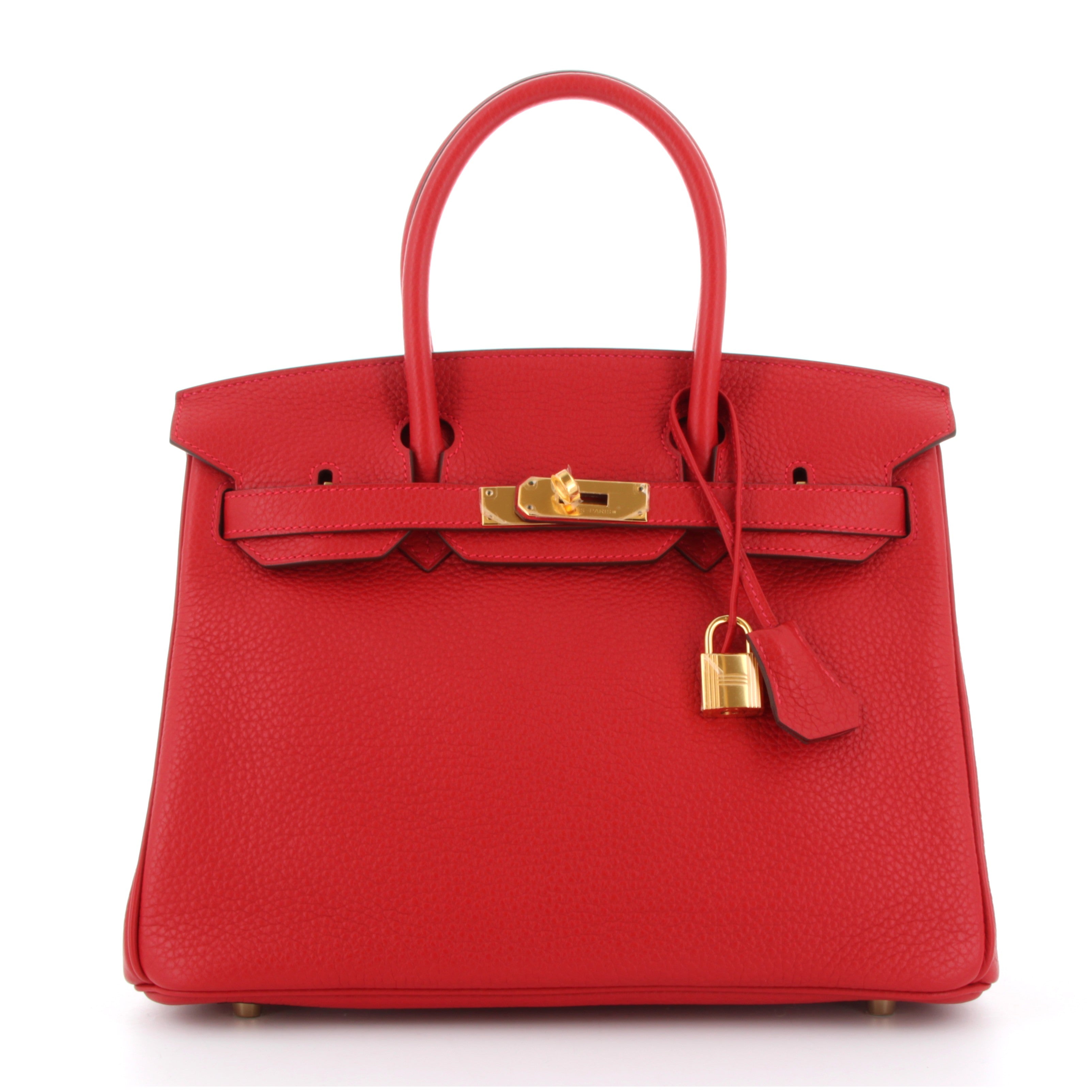 Birkin 30 Rouge Casaque Togo Finition Or Jaune