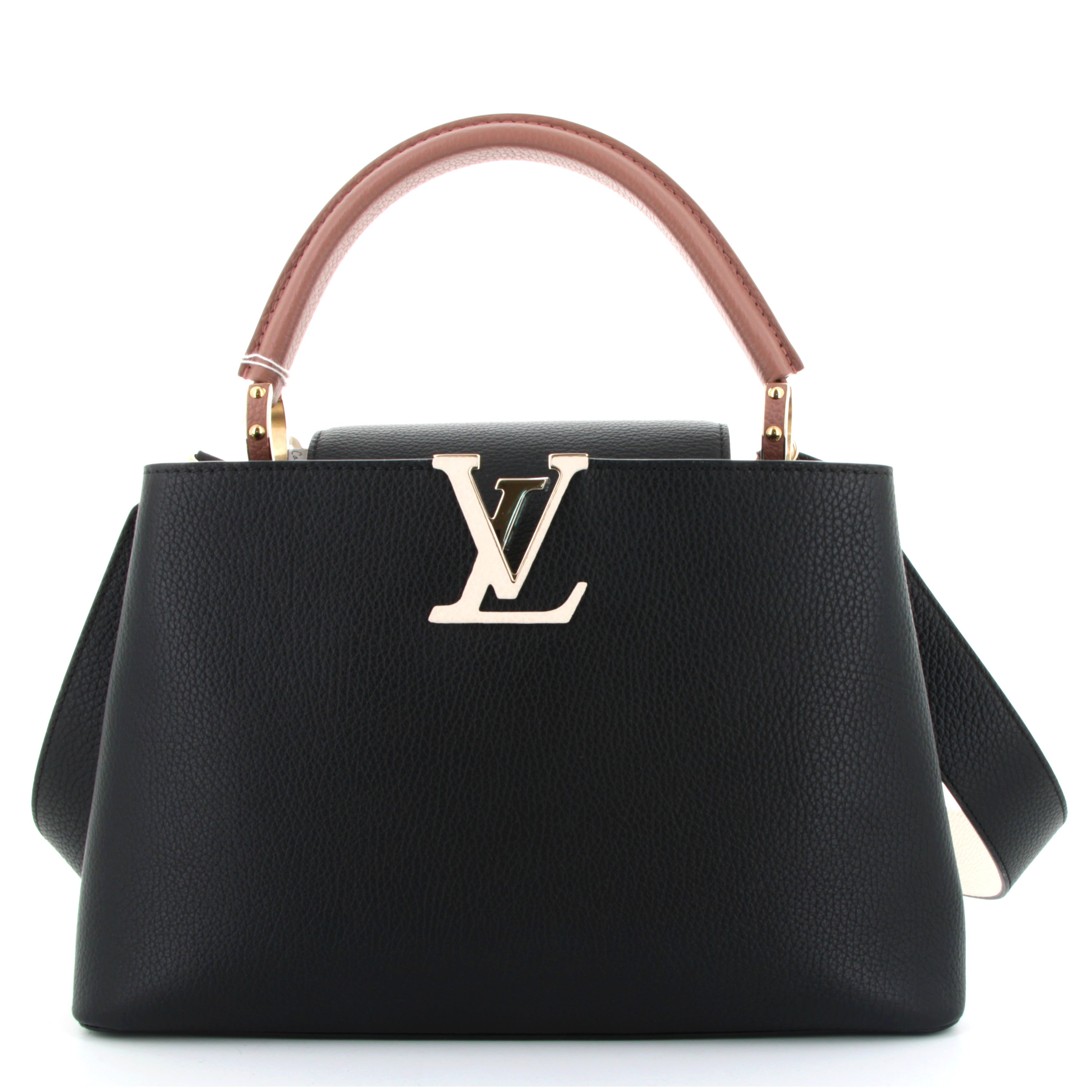 Louis Vuitton Capucines MM Noir Beige Finition Or Jaune