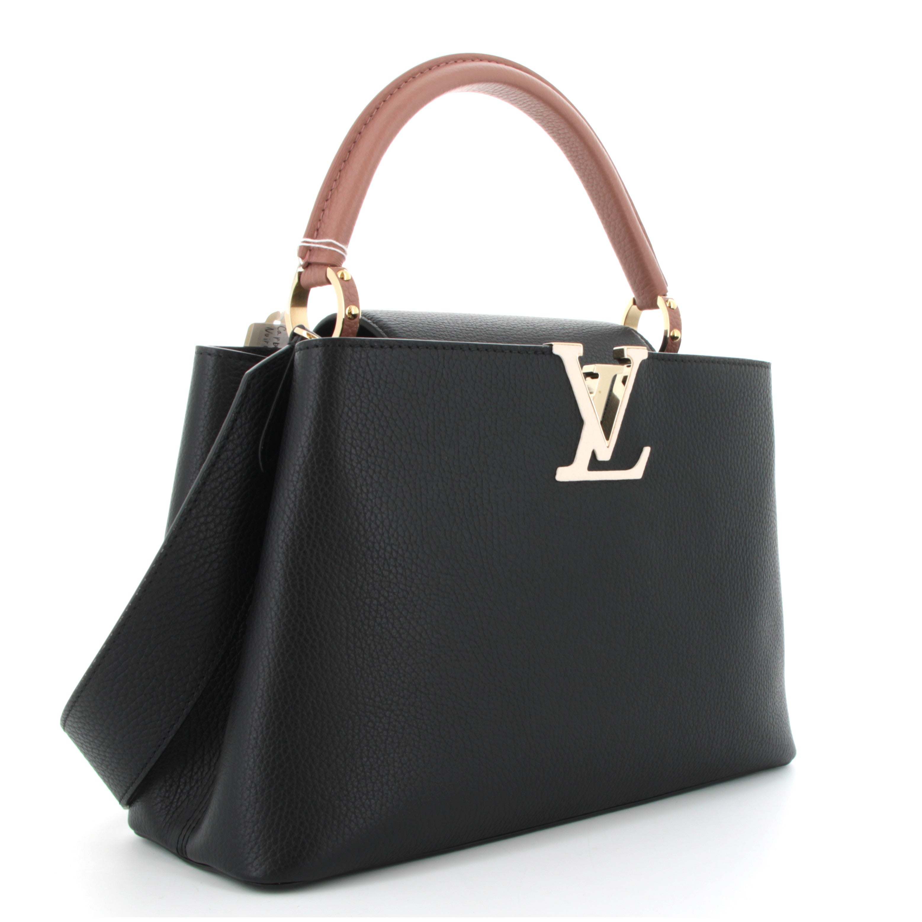 Louis Vuitton Capucines MM Noir Beige Finition Or Jaune
