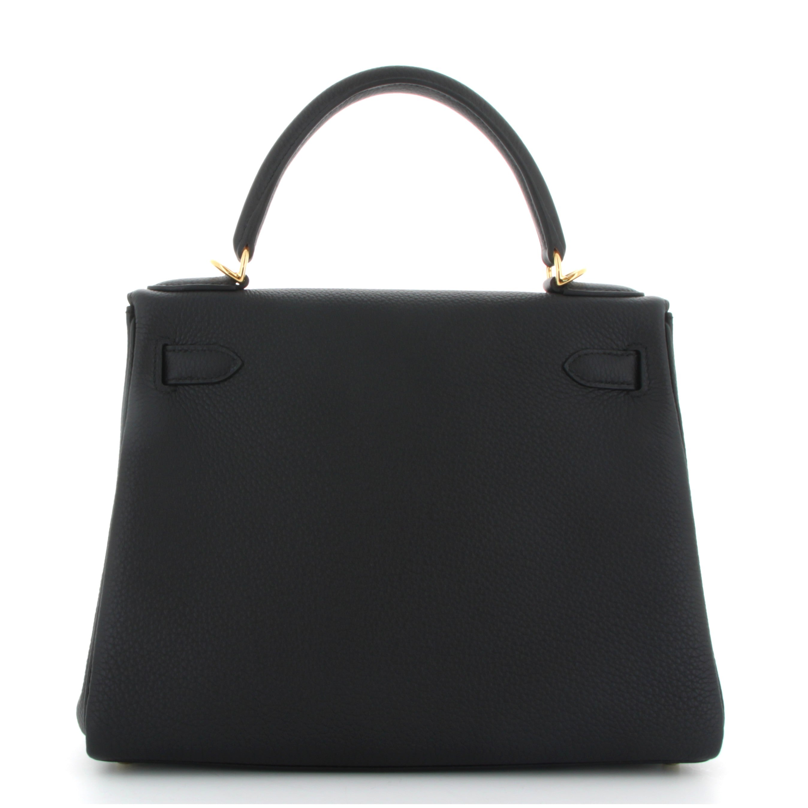 Hermes Kelly 28 Noir Togo Finition Or Jaune