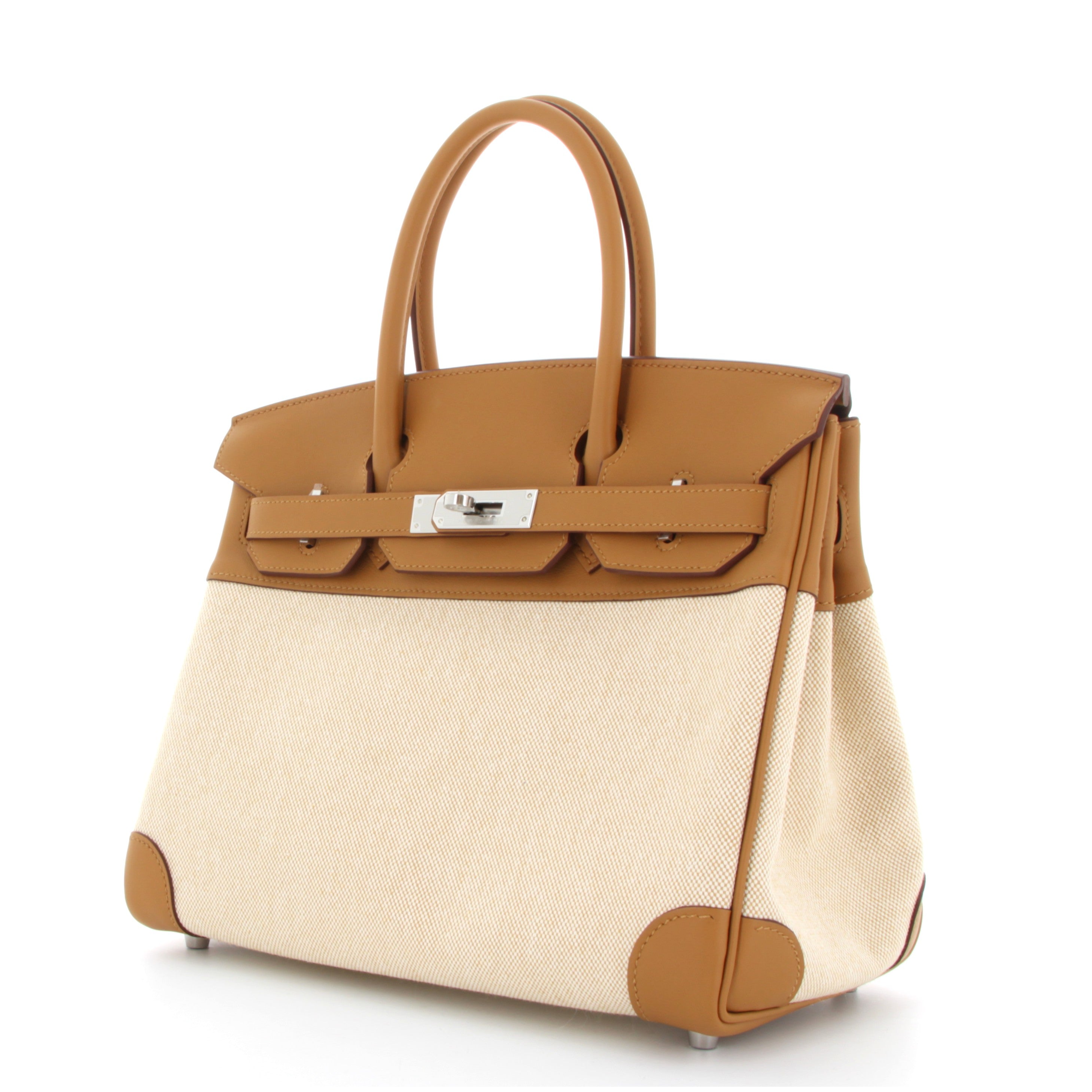 Hermes Birkin 30 Toile Gold Swift finition Paladié