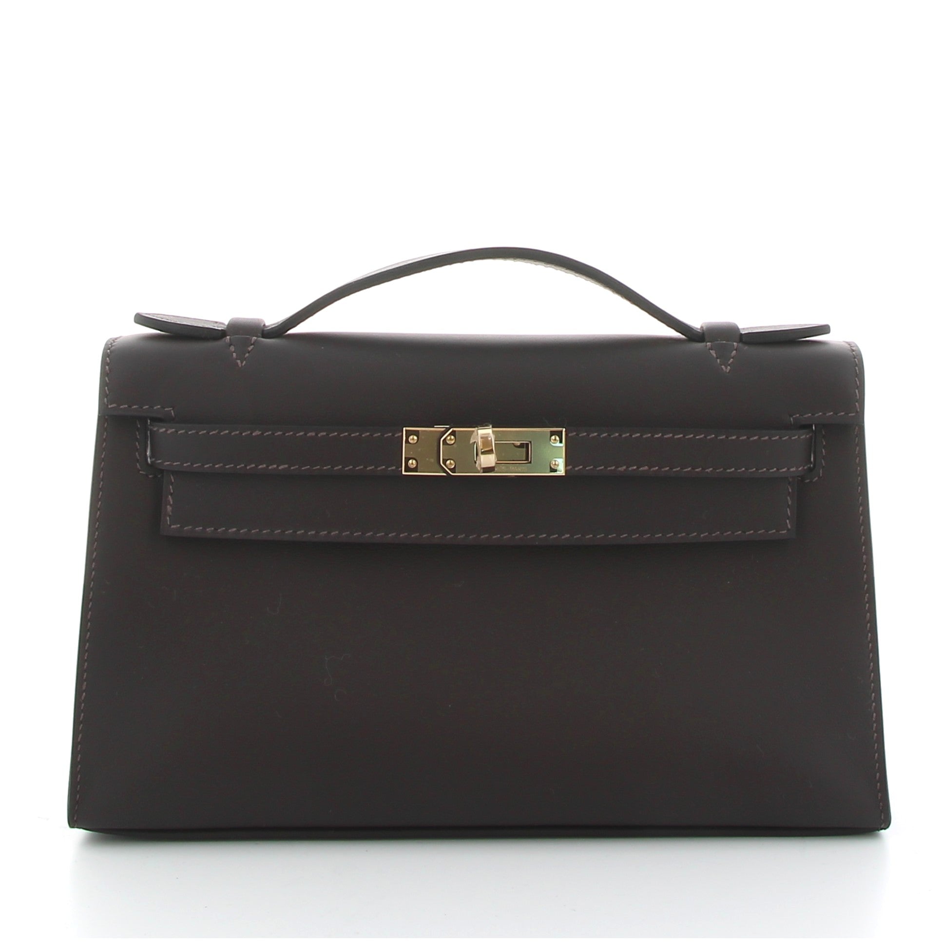 HERMES KELLY POCHETTE BAI BRUN SWIFT FINITION OR JAUNE