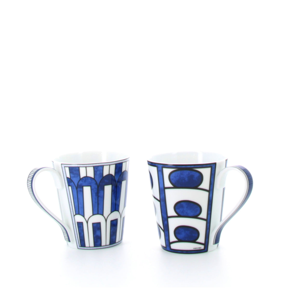 HERMÈS COFFRET 2 MUGS BLEU BLANC