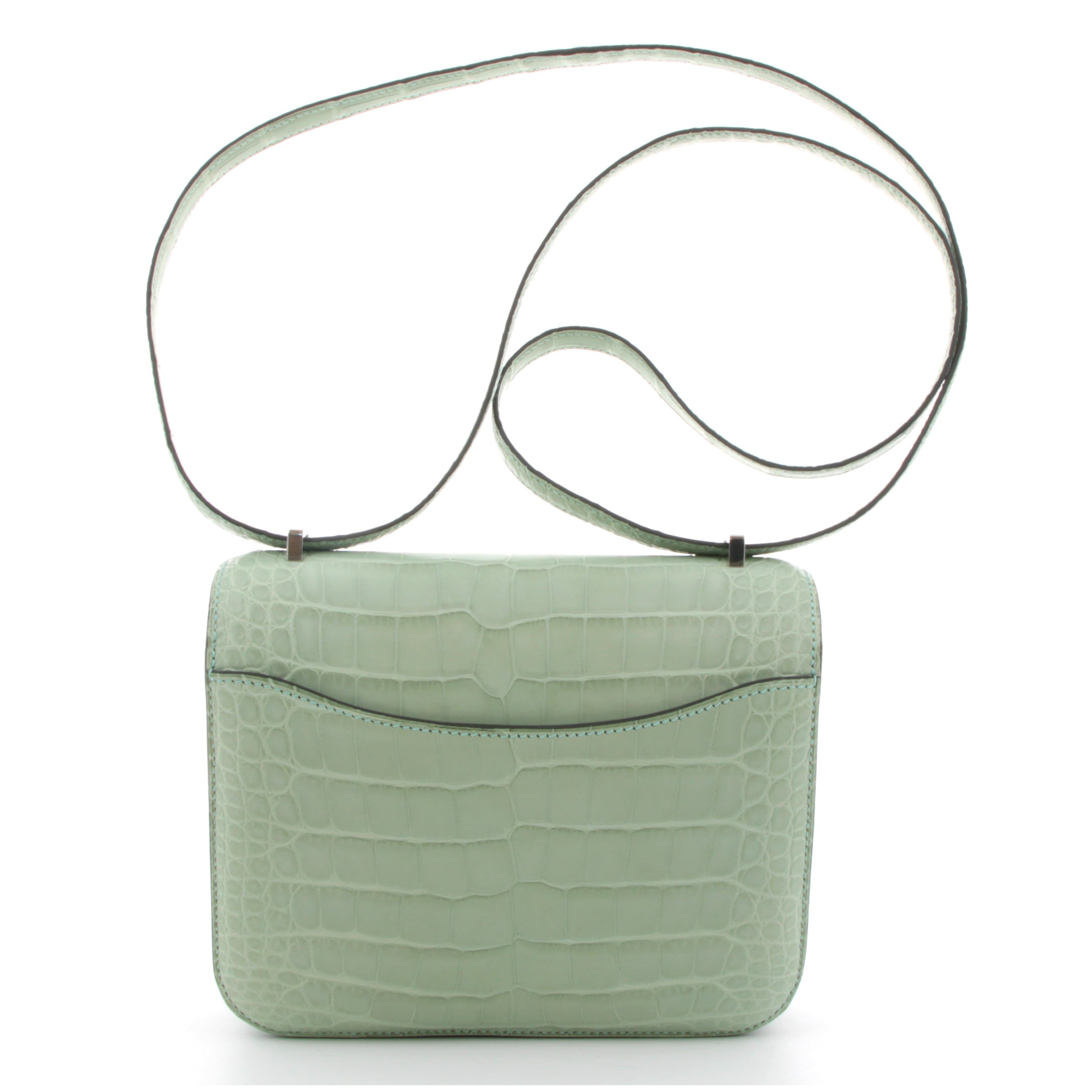 HERMÈS CONSTANCE MINI ALLIGATOR VERT D'EAU PALLADIÉ