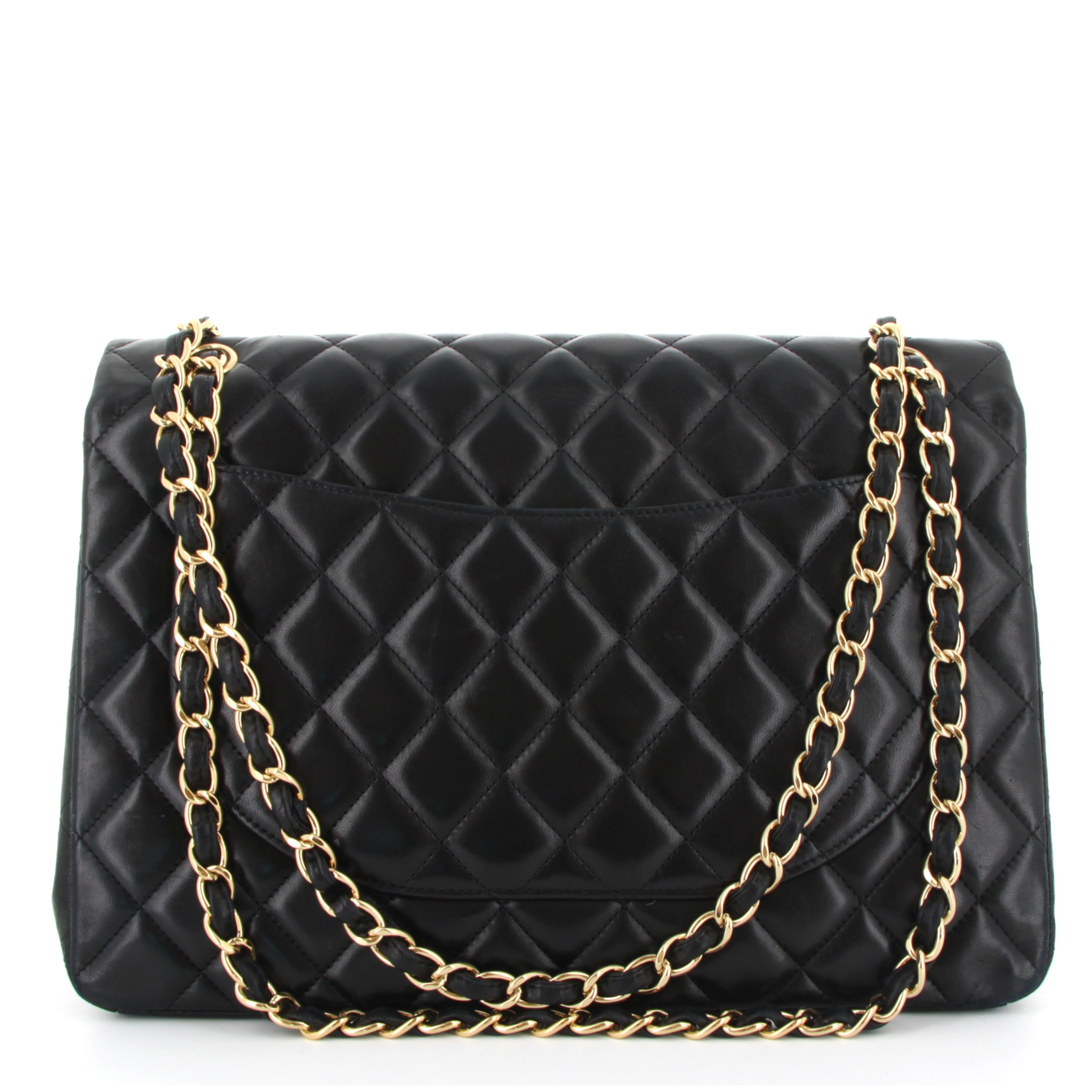 Chanel Classique Maxi Noir Finition Or Jaune