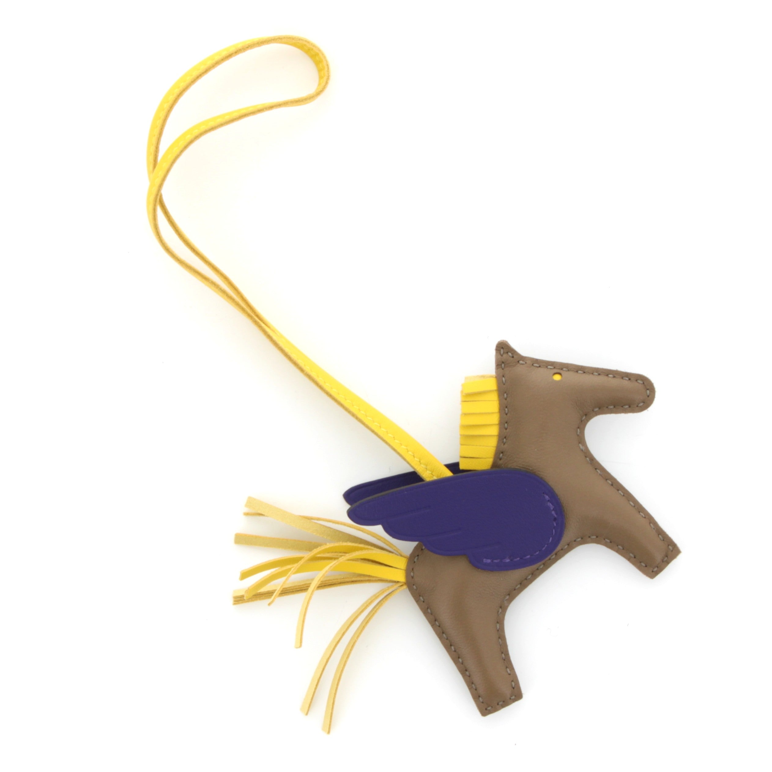 HERMÈS RODEO PM ÉTOUPE JAUNE NAPLES PUR CUIR AGNEAU MILO