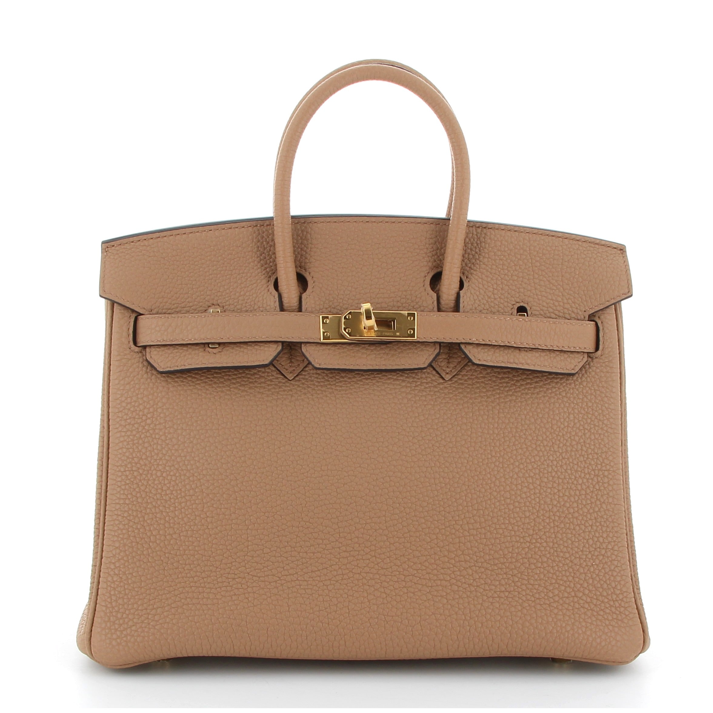 HERMÈS BIRKIN 25 CHAI CUIR TOGO FINITION OR JAUNE