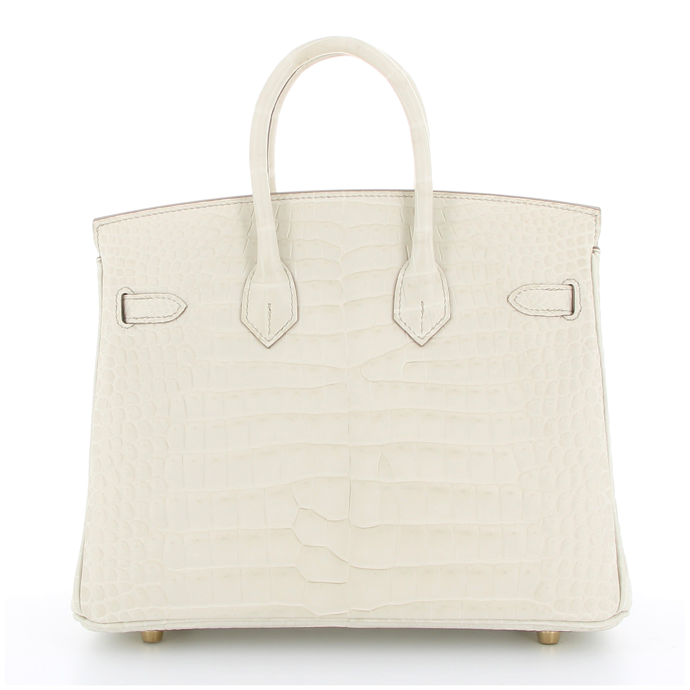 HHERMÈS BIRKIN 25 CROCODILE POROSUS MAT BÉTON FINITION PERMABRASS