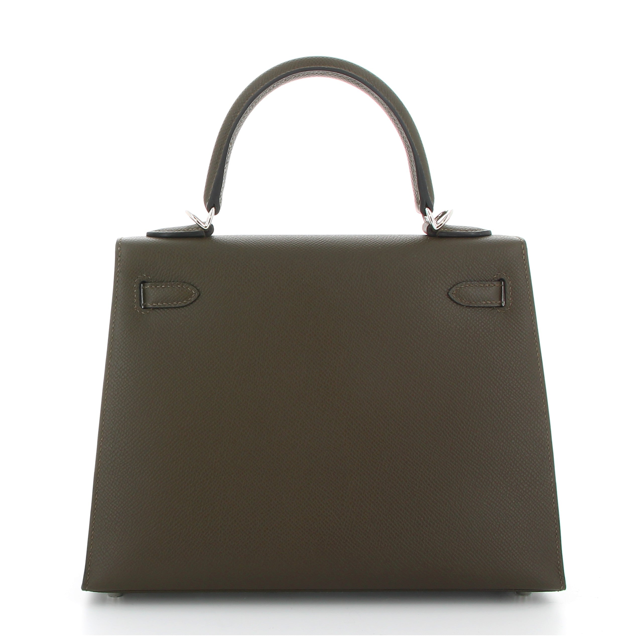 HERMÈS KELLY 25 VERT LODEN EPSOM FINITION PALLADIÉE