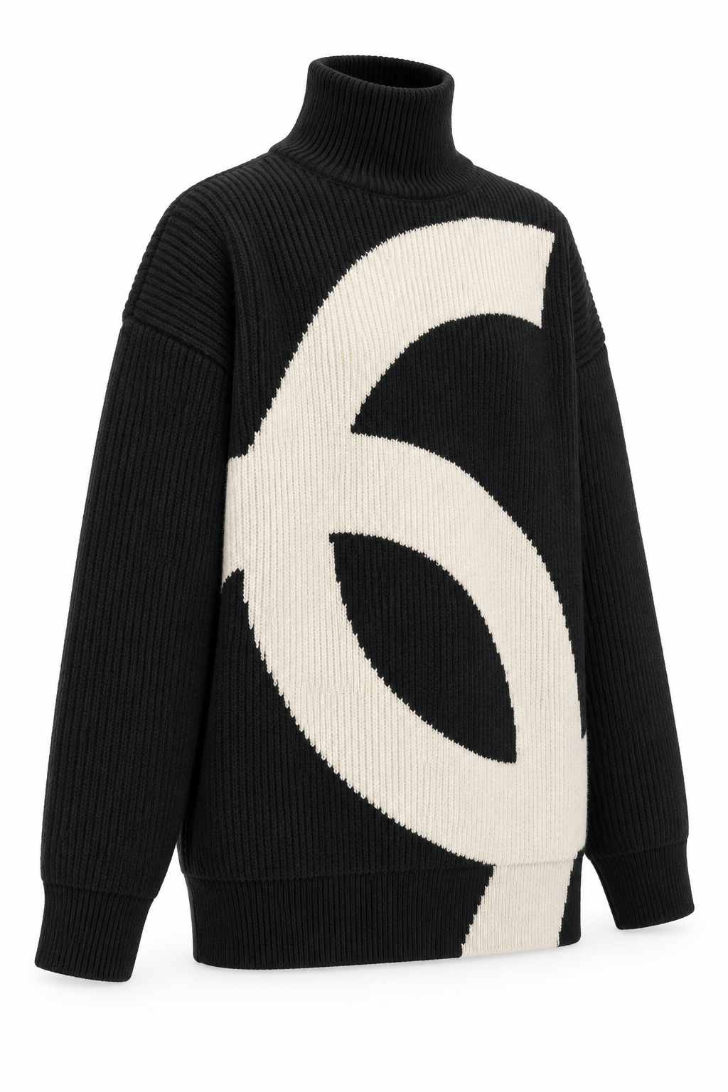 Chanel Turtleneck Sweater in Black and Ecru