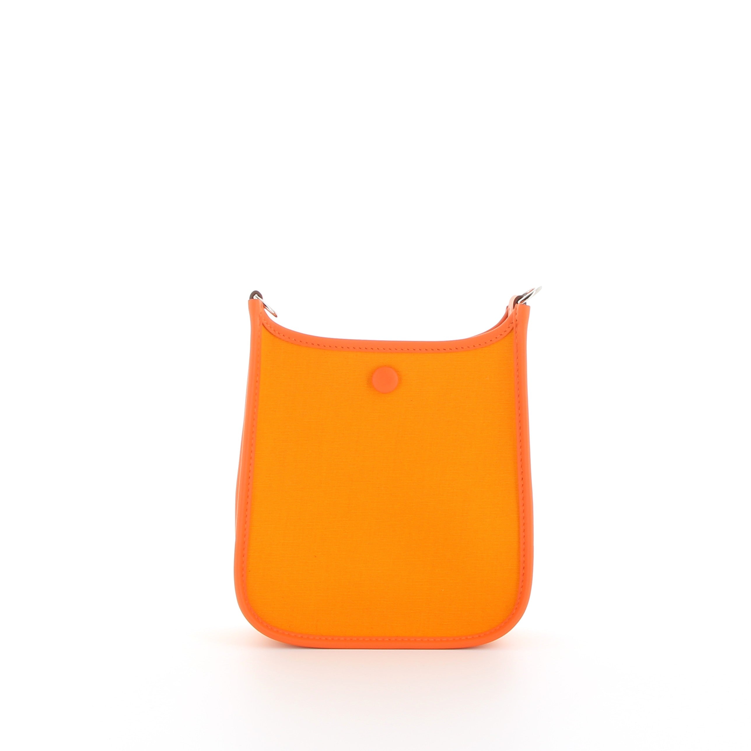 HERMÈS Mini Evelyne Neo Orange Swift/Toile Finition Palladié