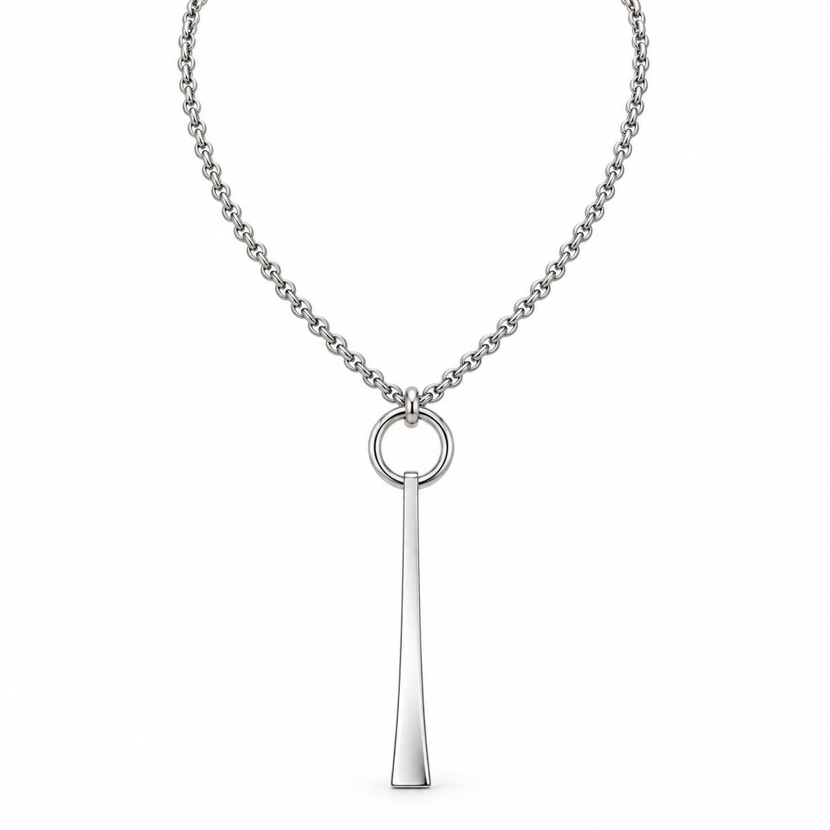 HERMÈS – COLLIER PENDENTIF CLOU DE FORGE – FINITION ARGENTÉE