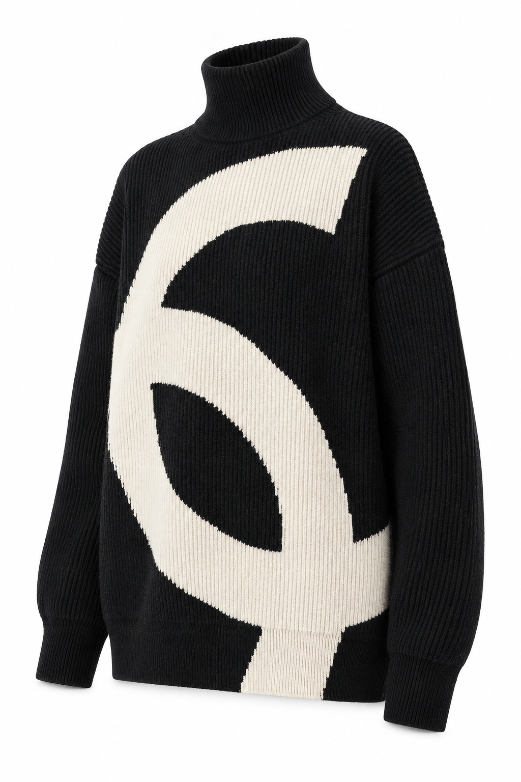 Chanel Turtleneck Sweater in Black and Ecru