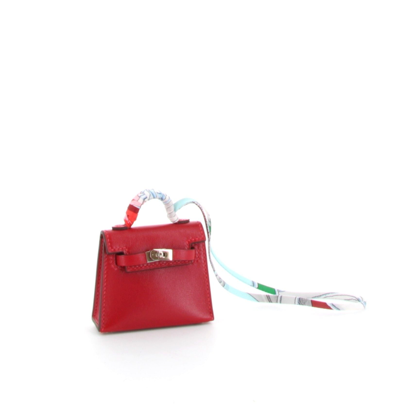 CHARMS HERMES MINI KELLY ROUGE VIF TWILLY PHW