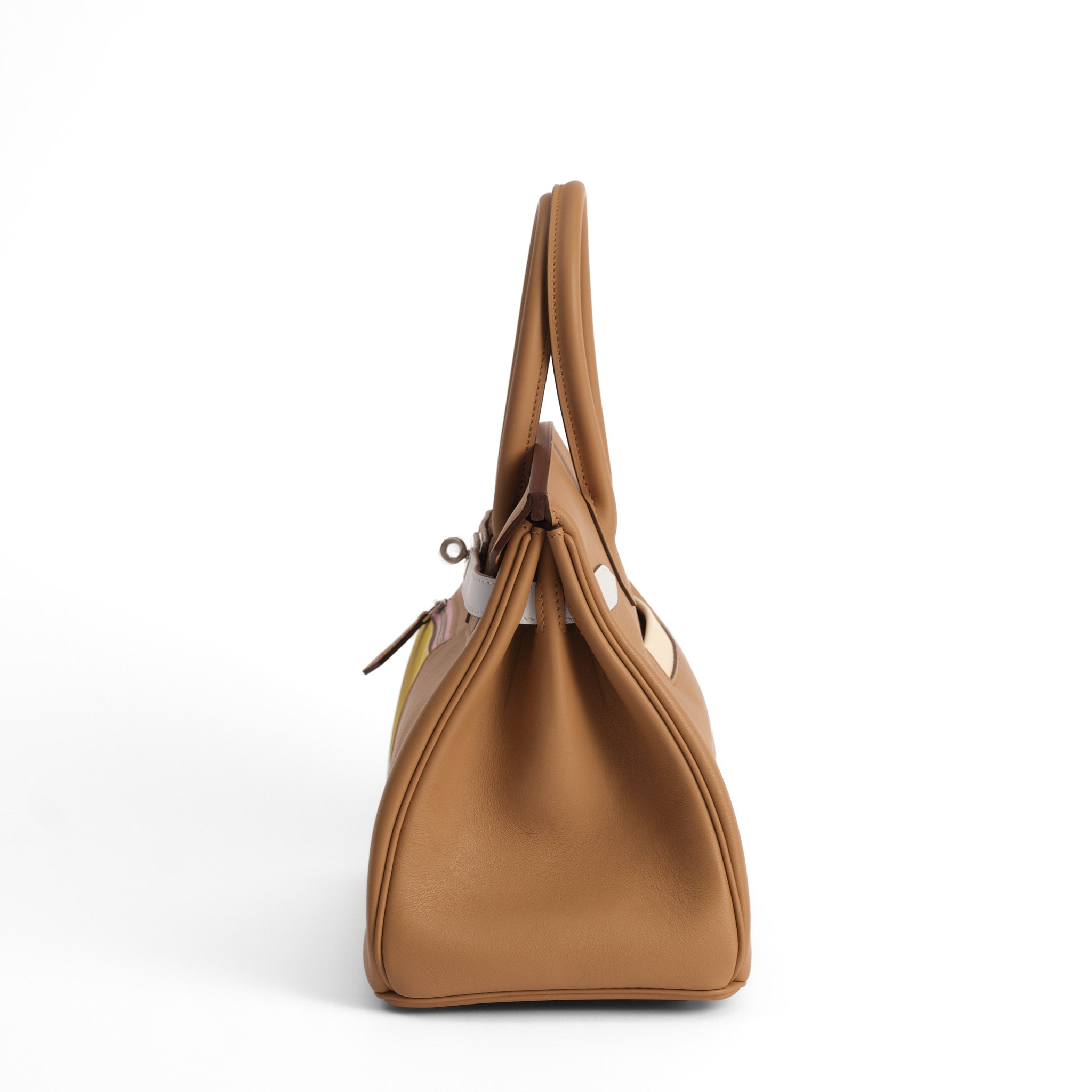 HERMES Birkin 30 Colormatic Chai/Lime/Bleu Brume/Cassis/Nata Cuir Swift Finition Palladié