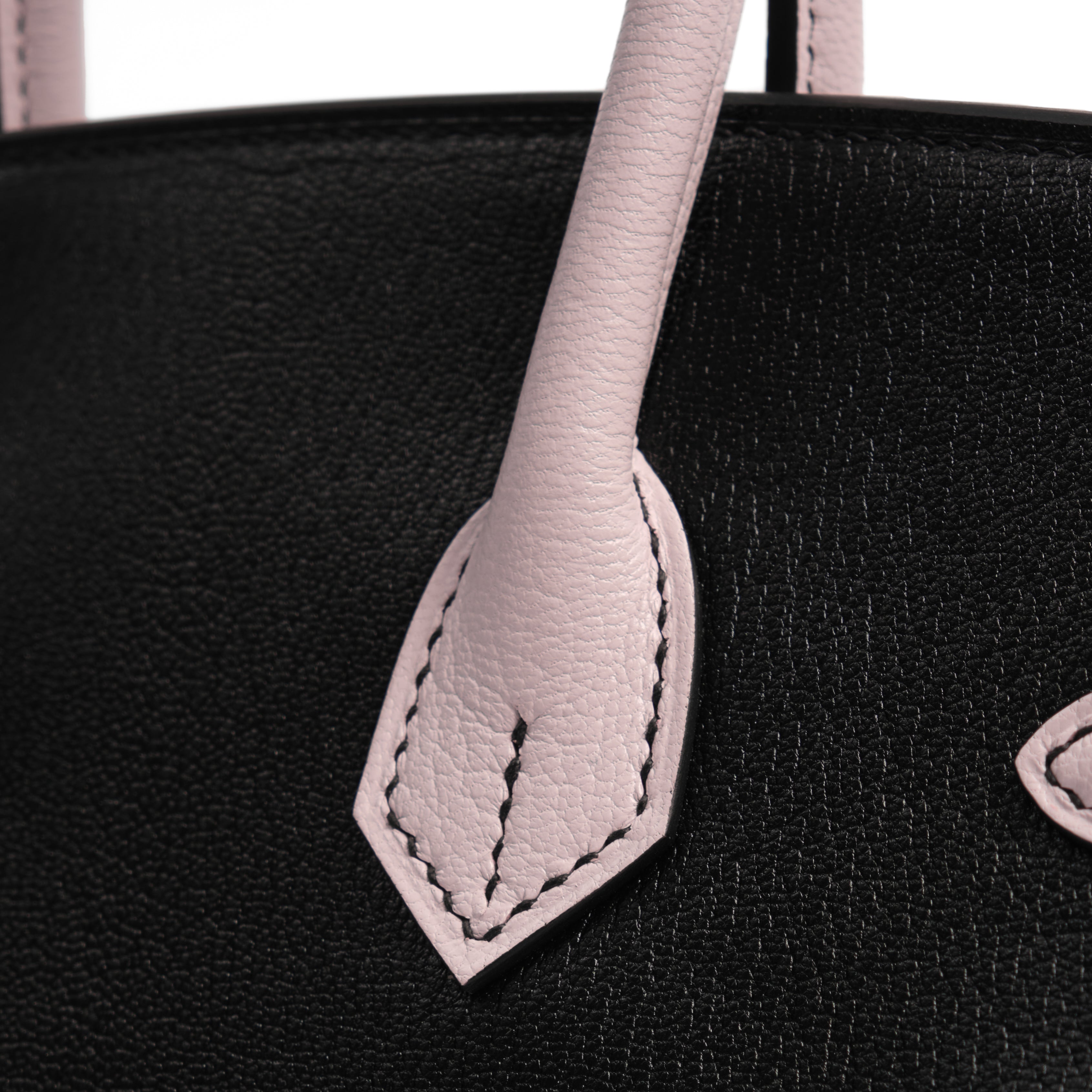 HERMES Birkin 25 HSS Noir / Rose Sakura Cuir Veau et Chèvre Finition Palladié