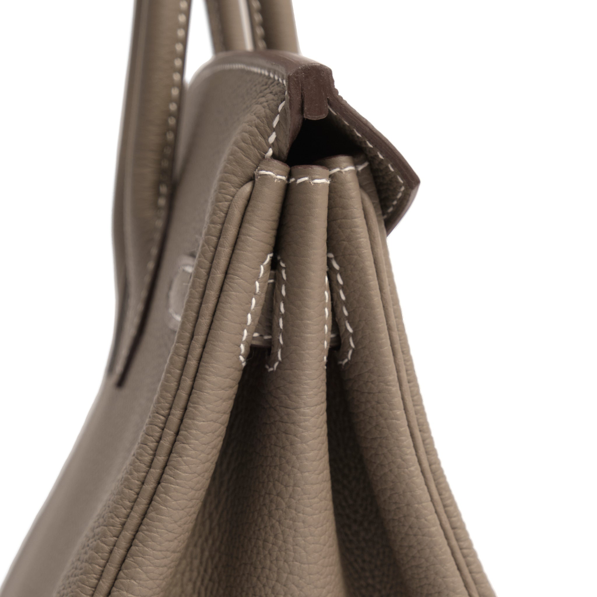 HERMES Birkin 25 Etoupe Cuir Togo Finition Palladié Brossé