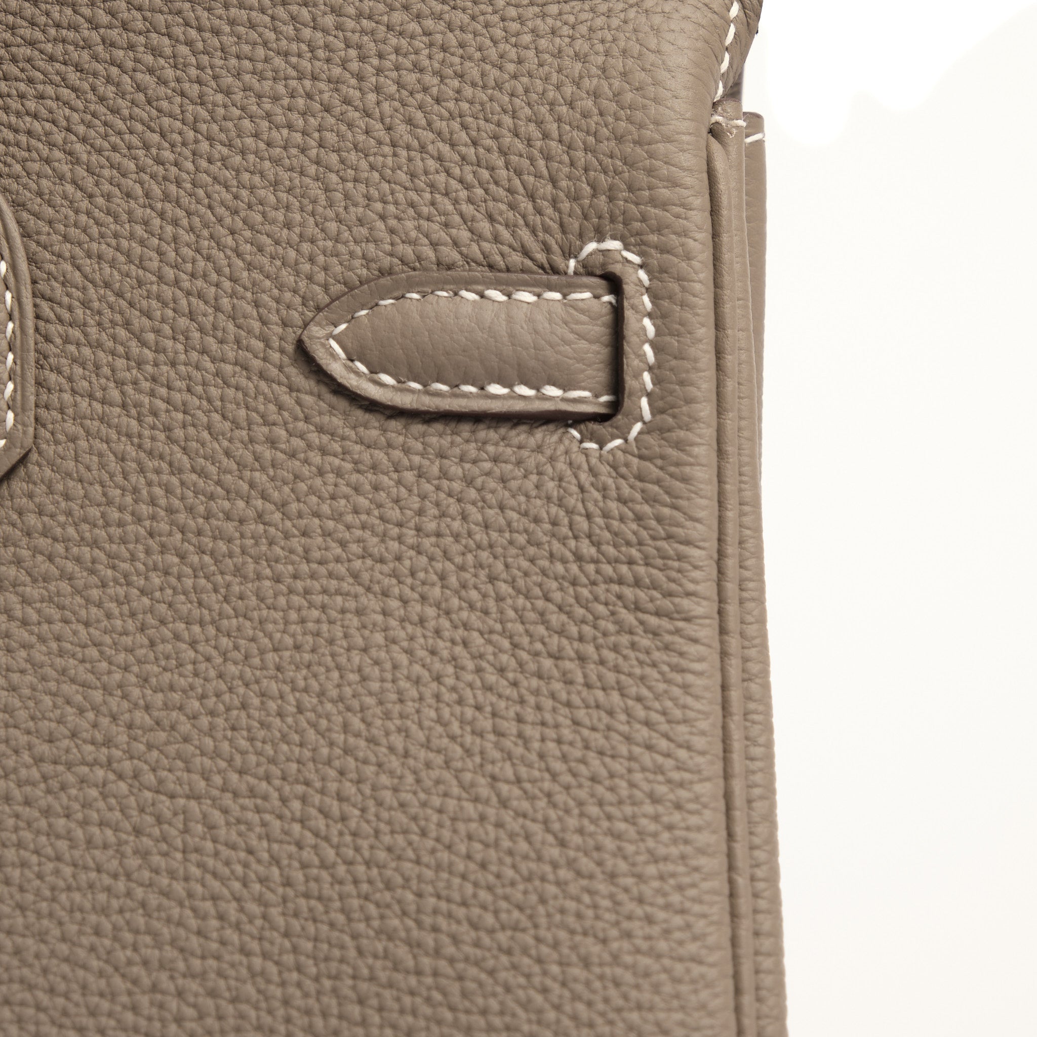 HERMES Birkin 25 Etoupe Cuir Togo Finition Palladié Brossé