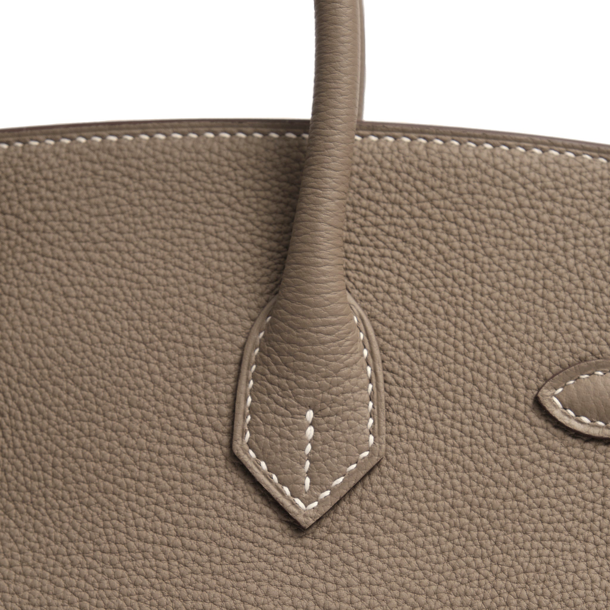HERMES Birkin 25 Etoupe Cuir Togo Finition Palladié Brossé