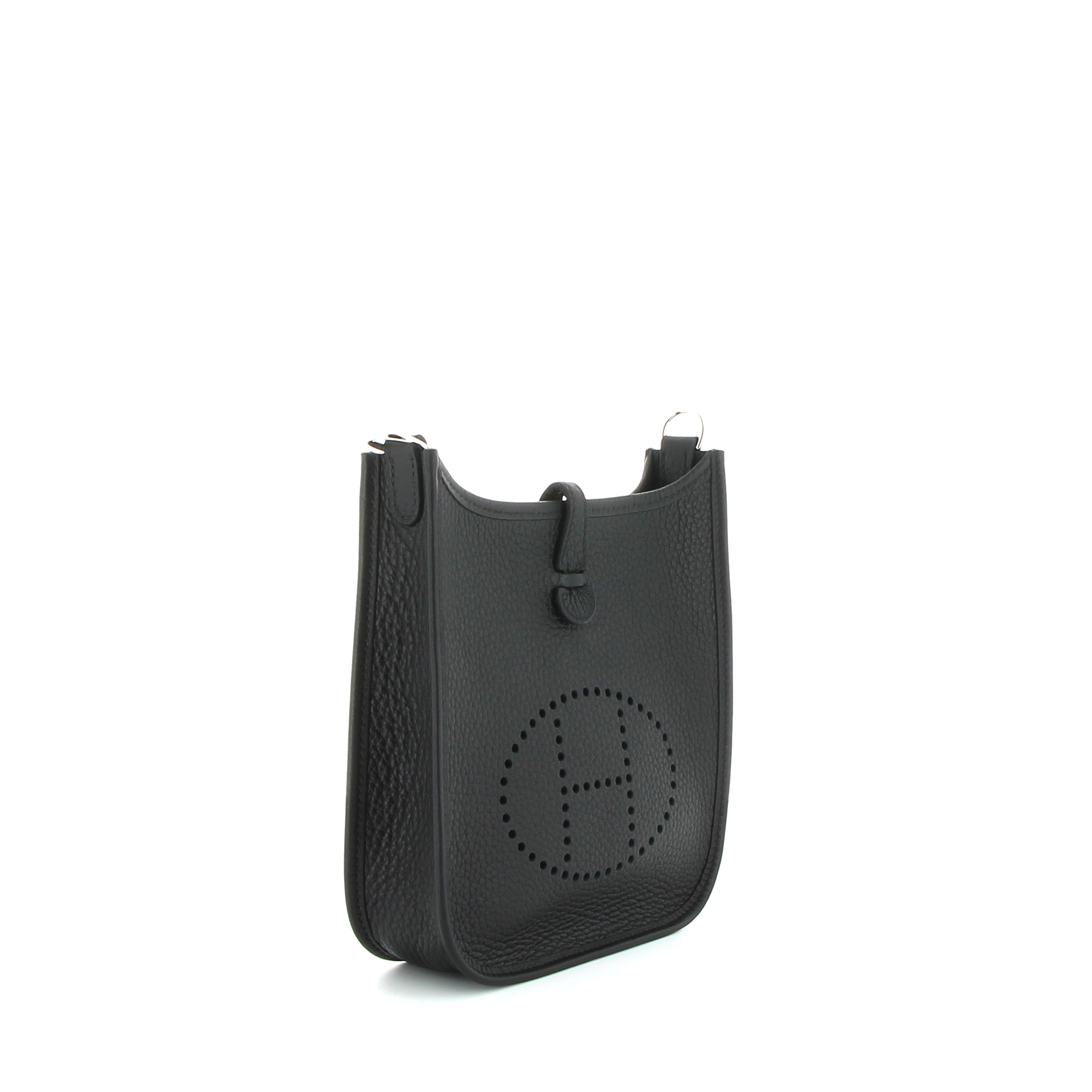 HERMÈS Mini Evelyne Noir Taurillon Clemence Finition Palladié