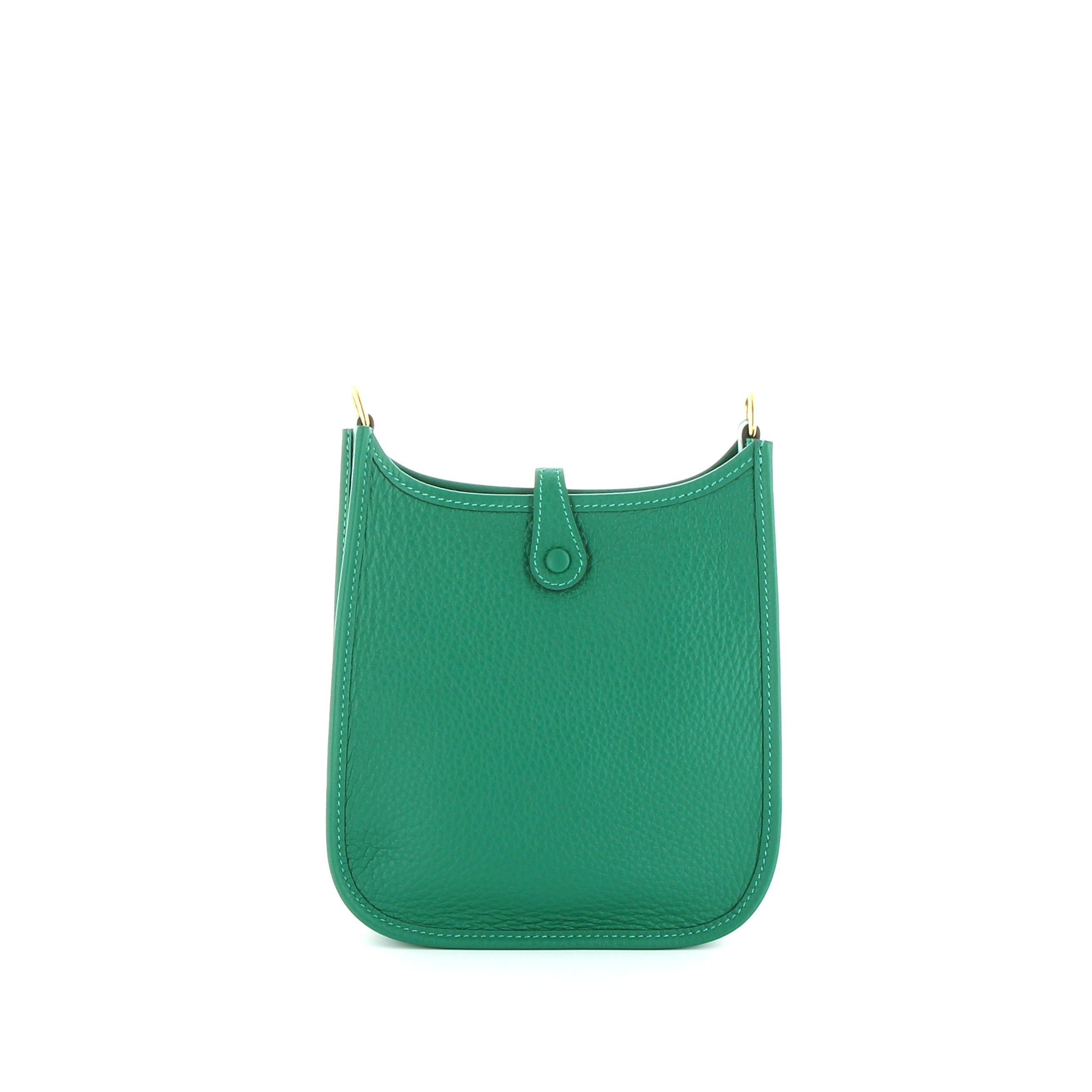 HERMÈS Mini Evelyne Vert Vertigo Taurillon Clemence Finition Palladié