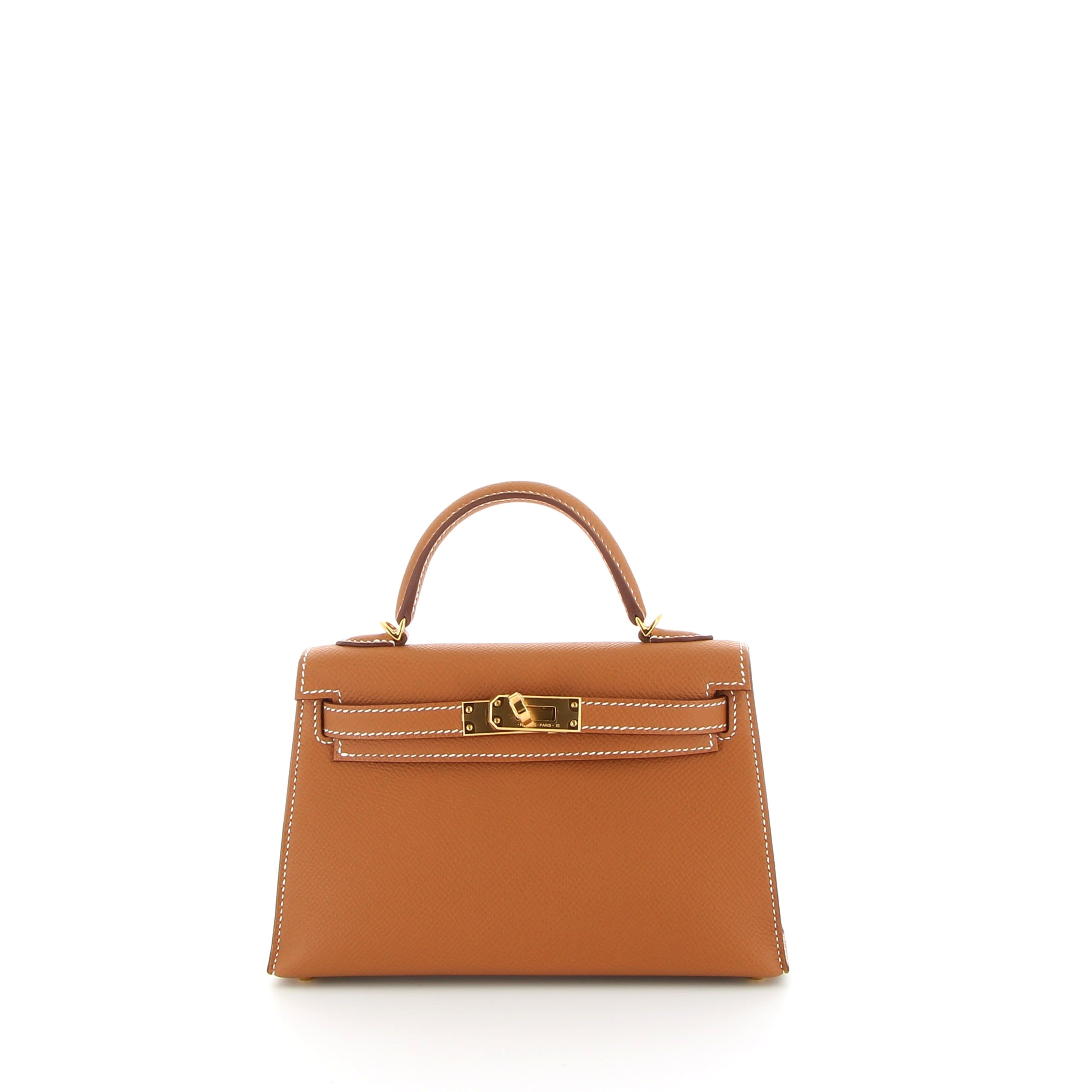 HERMÈS Kelly 20 cuir Epsom Gold finition dorée