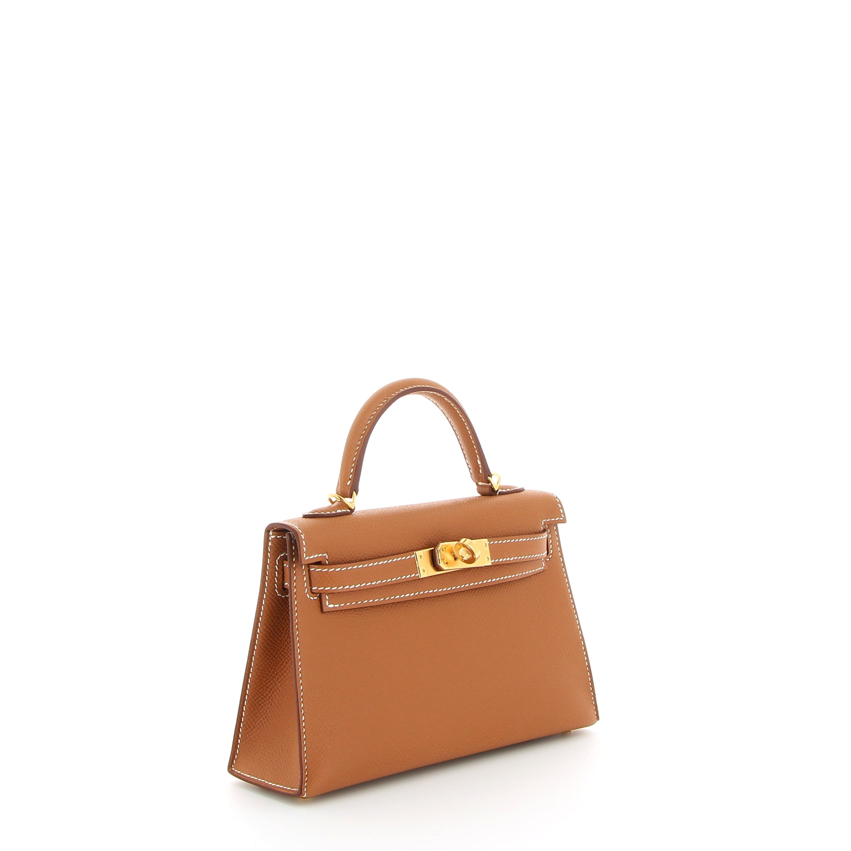 HERMÈS Kelly 20 cuir Epsom Gold finition dorée