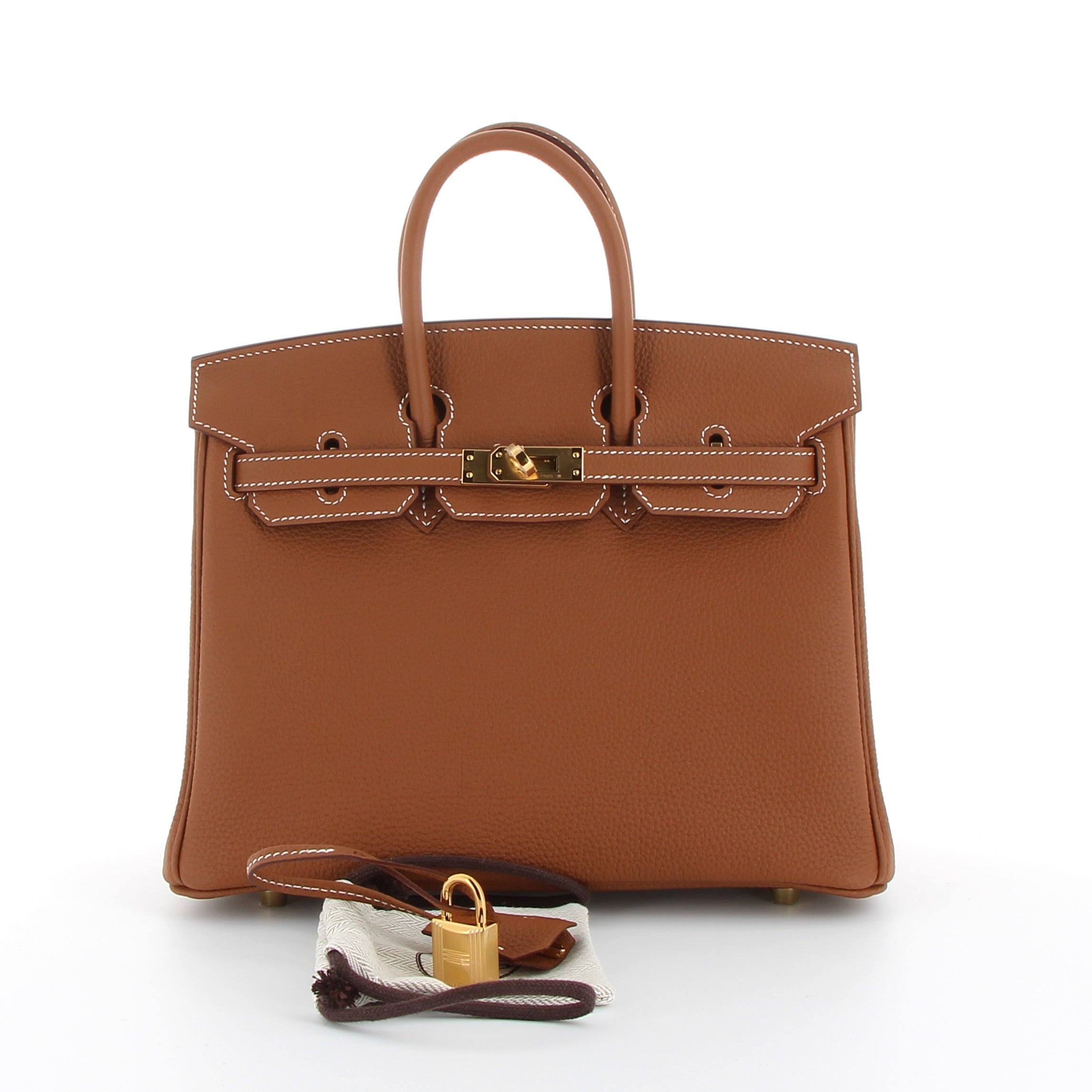 HERMÈS Birkin 25 cuir Togo Gold finition dorée