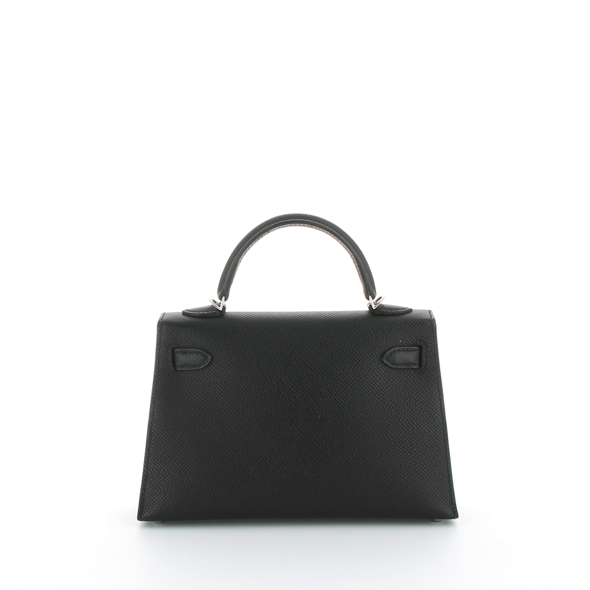 HERMES Kelly 20 Noir Cuir Epsom Finition Palladié