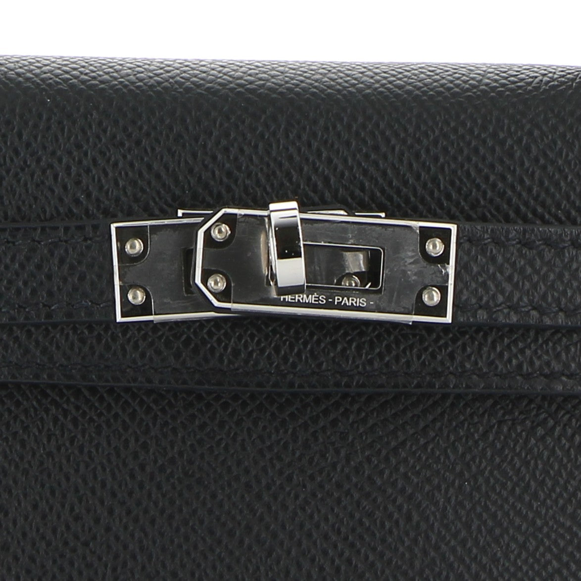 HERMES Kelly 20 Noir Cuir Epsom Finition Palladié