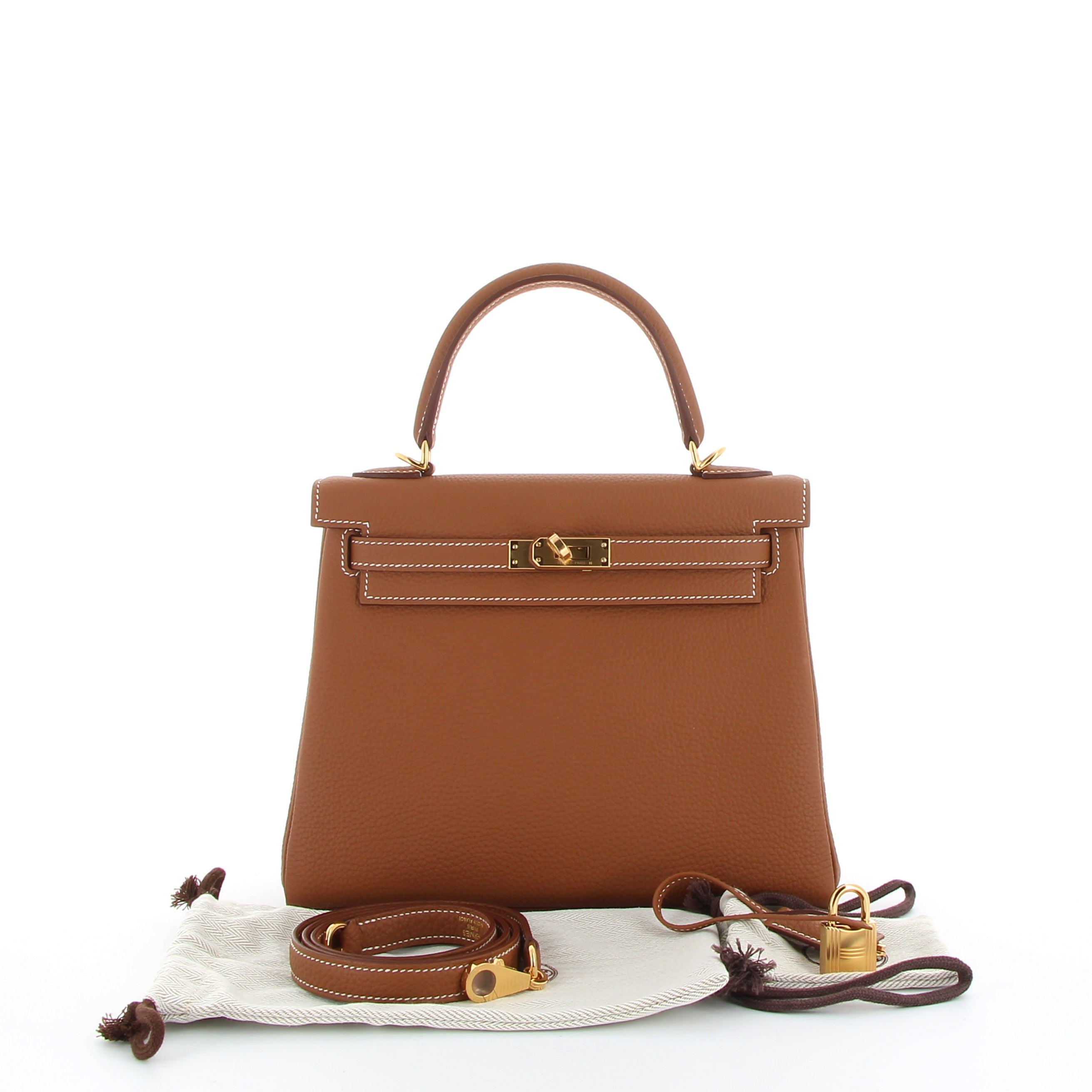 HERMÈS Kelly 25 Gold Togo Finition Or jaune