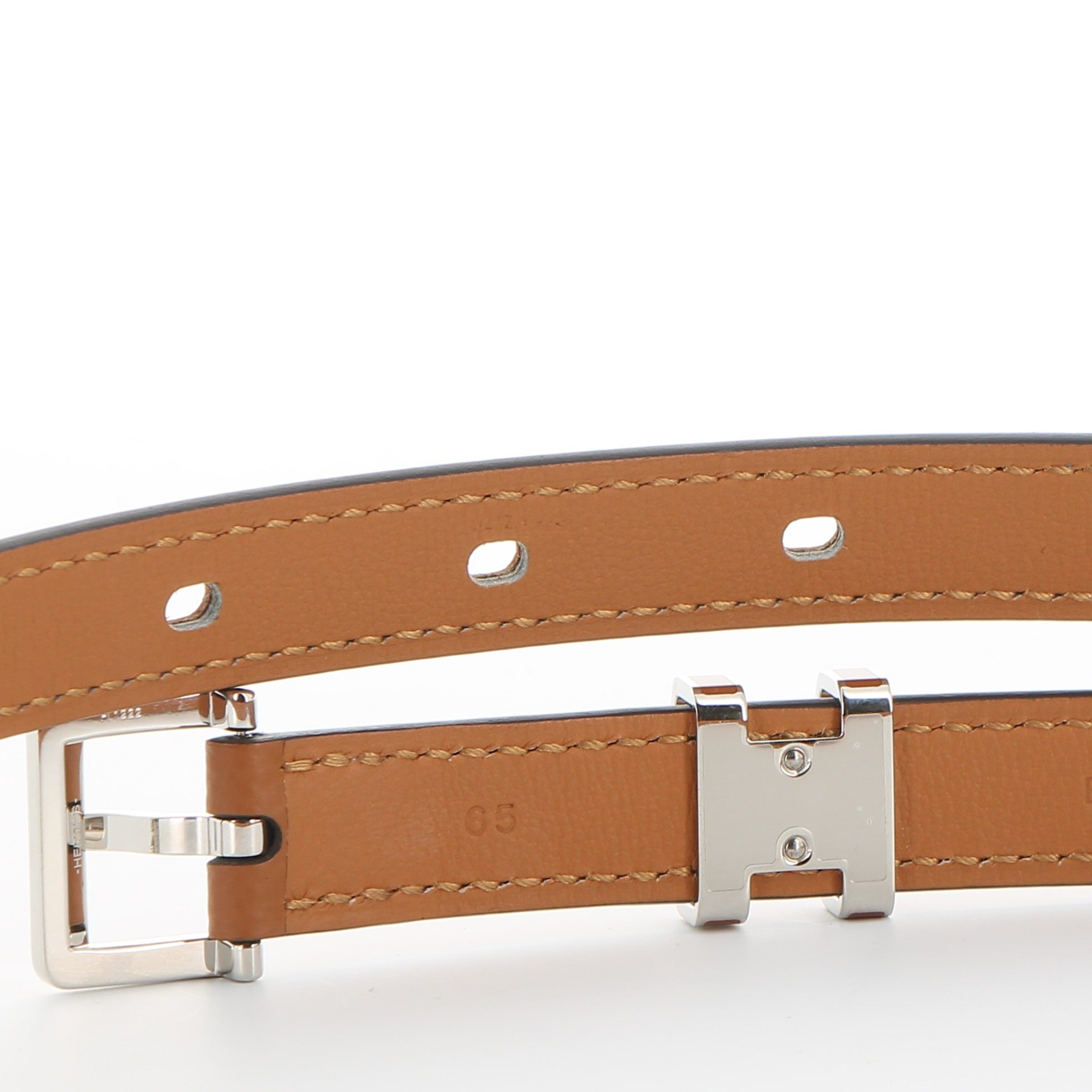 HERMÈS ceinture Pop H 15 cuir Epsom Gold finition palladium