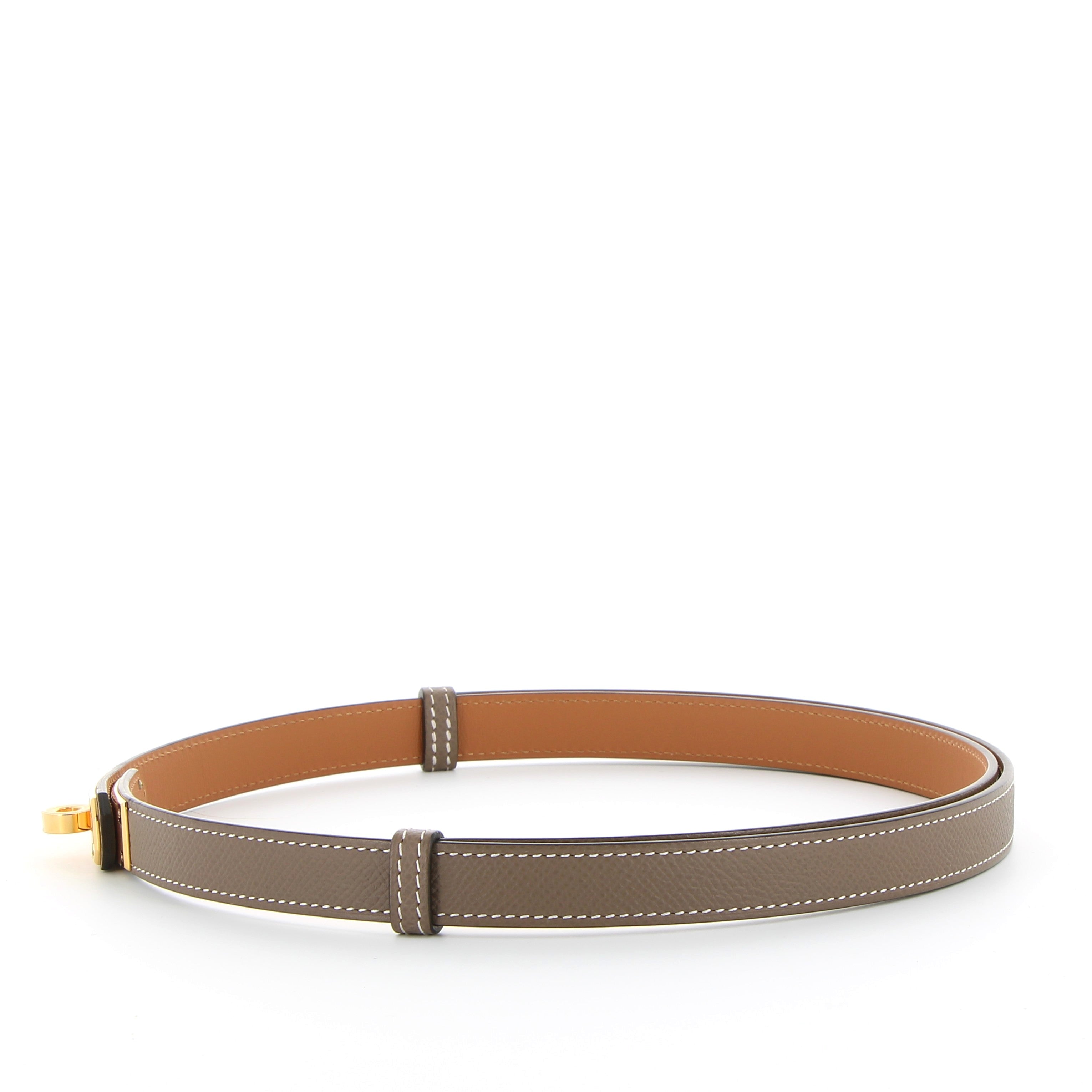 HERMES Ceinture Kelly 18 Etoupe Epsom Finition Or Jaune