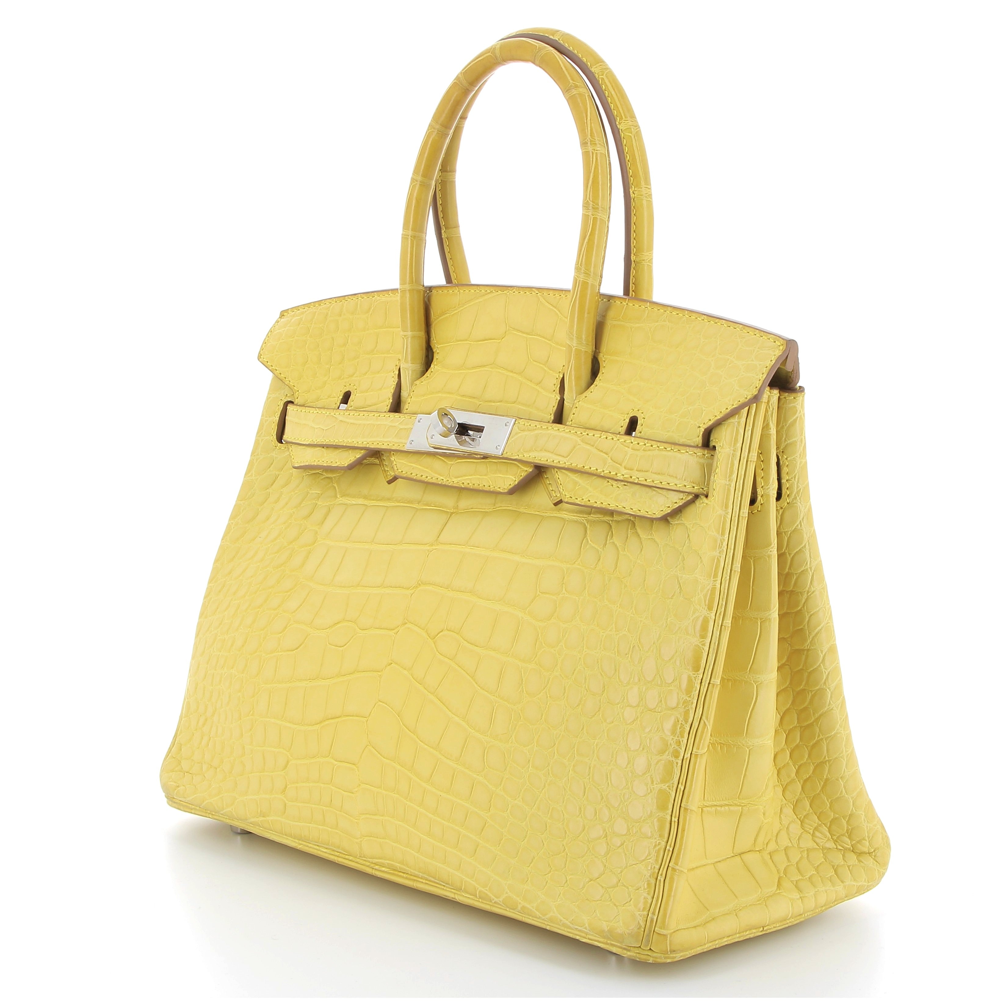 HERMÈS Birkin 30 Crocodile Mimosa finition palladium